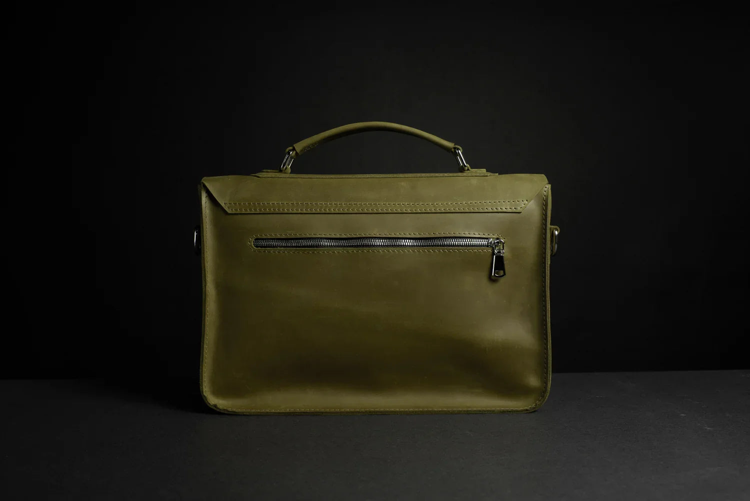 Waxed Matte Leather Satchel Bag | Barrister