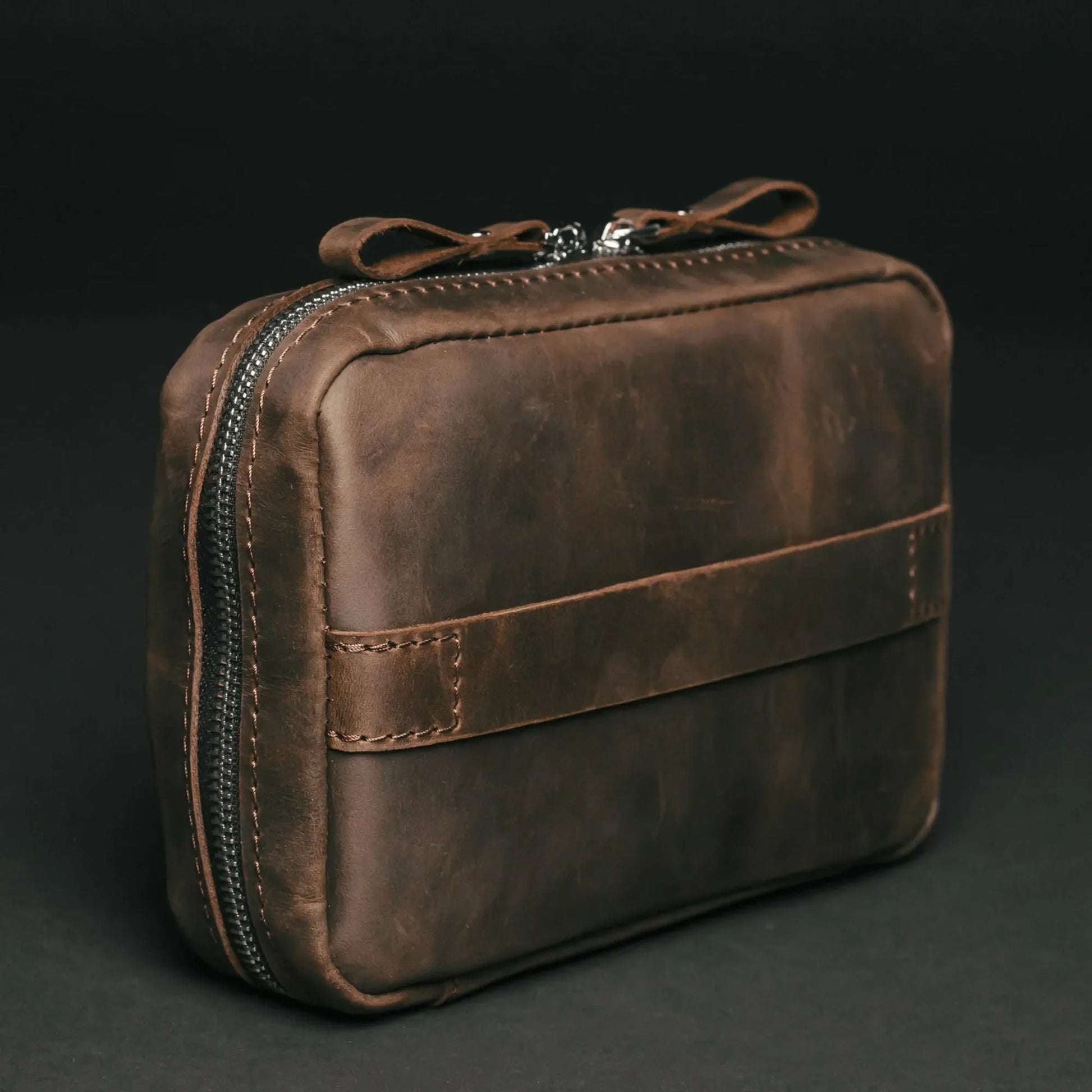 Leather Organizer for Cables & Tech | Chocolate Brown - Wenderfarer