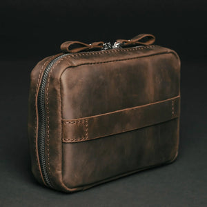 Leather Organizer for Cables & Tech | Chocolate Brown - Wenderfarer