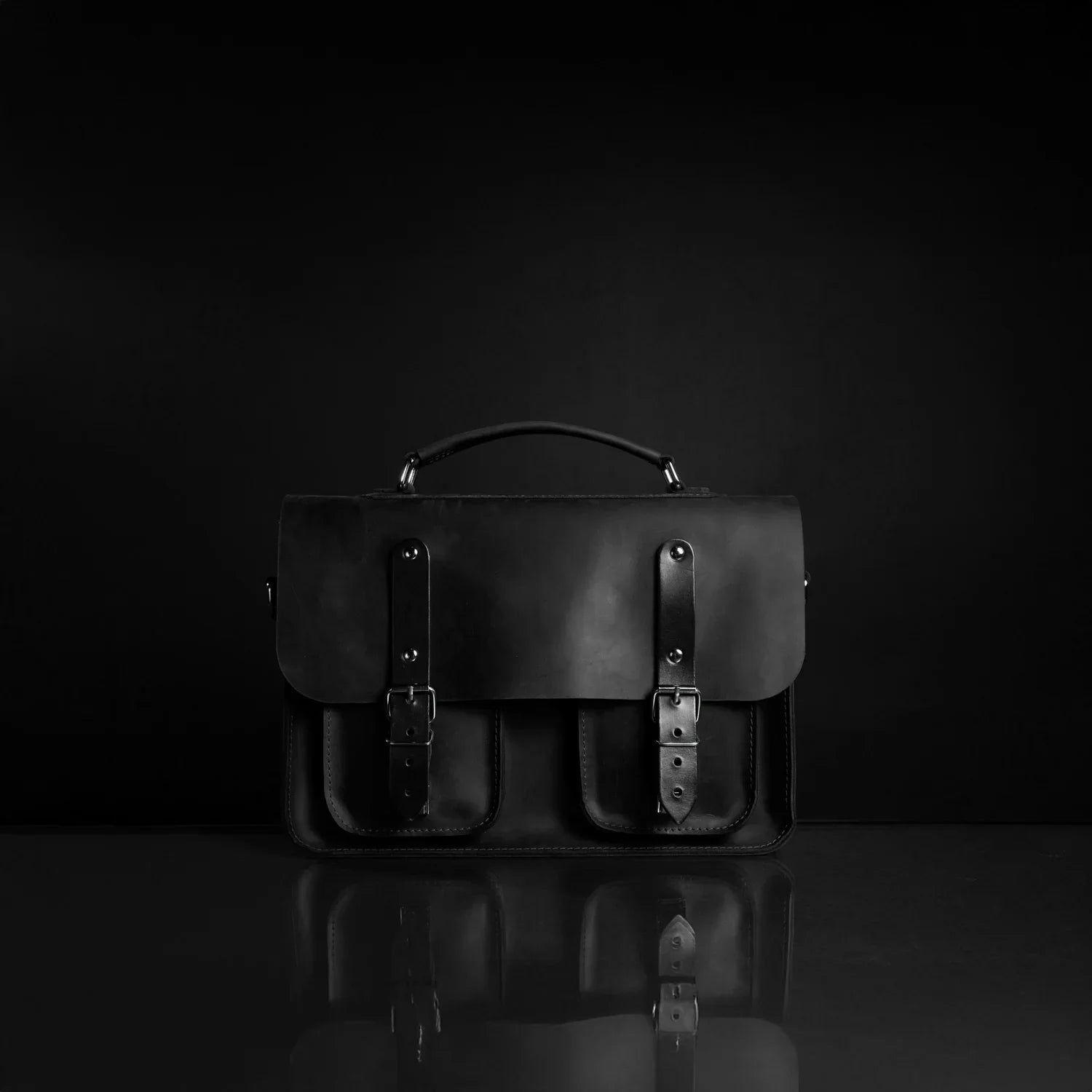 Waxed Matte Leather Satchel Bag | Barrister