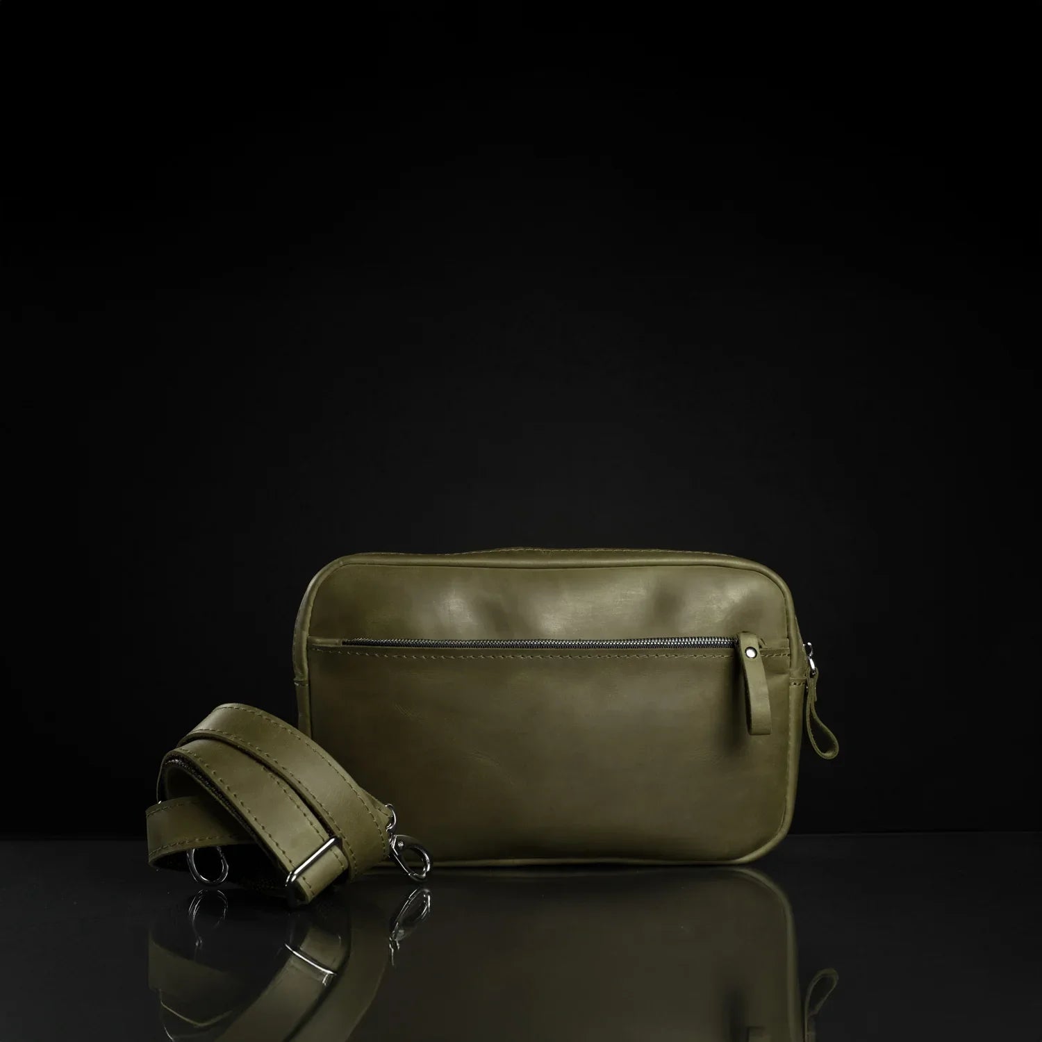 Zippered Leather Crossbody Bag for Men and Women | Orson