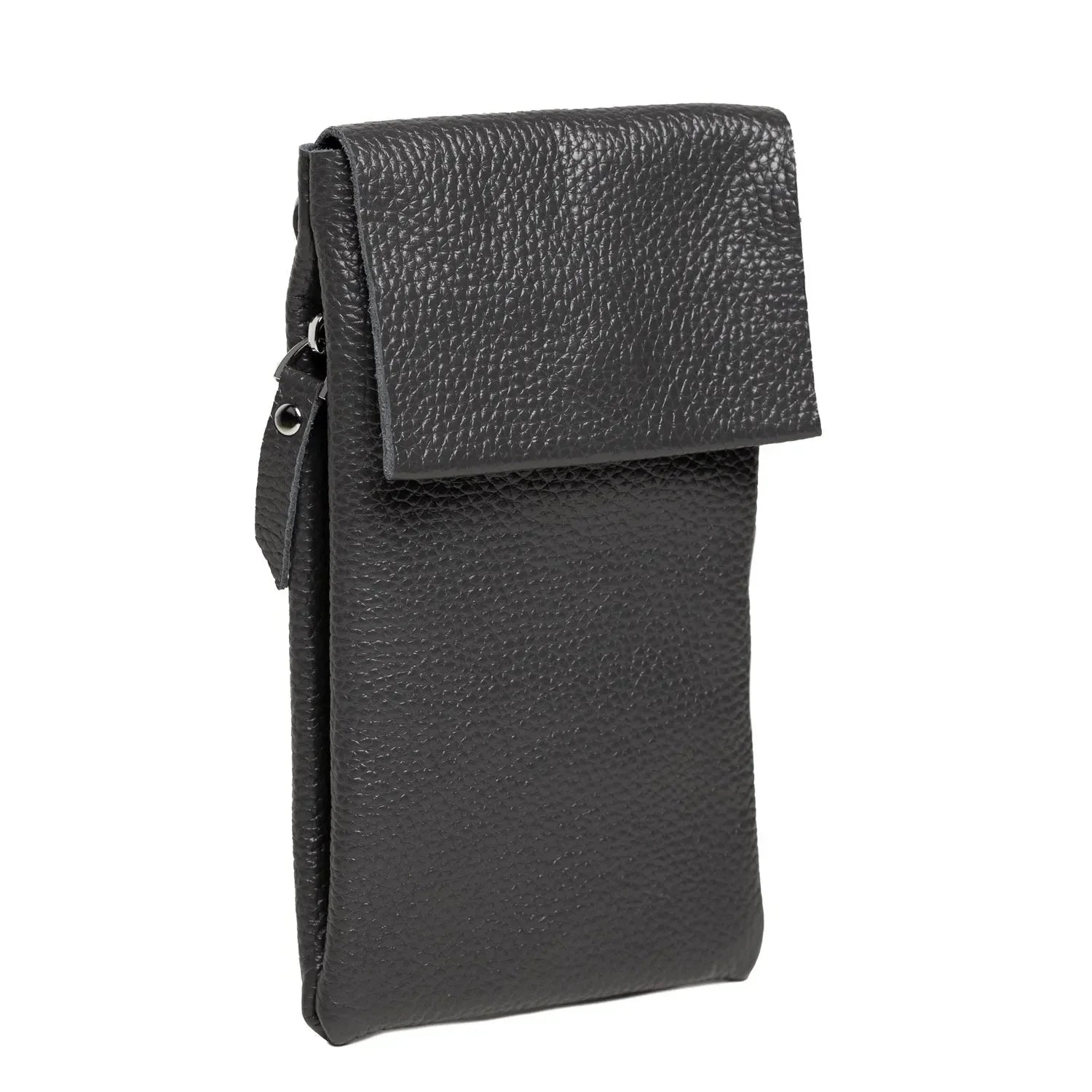 Minimalist Phone Pouch – Grainy Leather Crossbody Bag