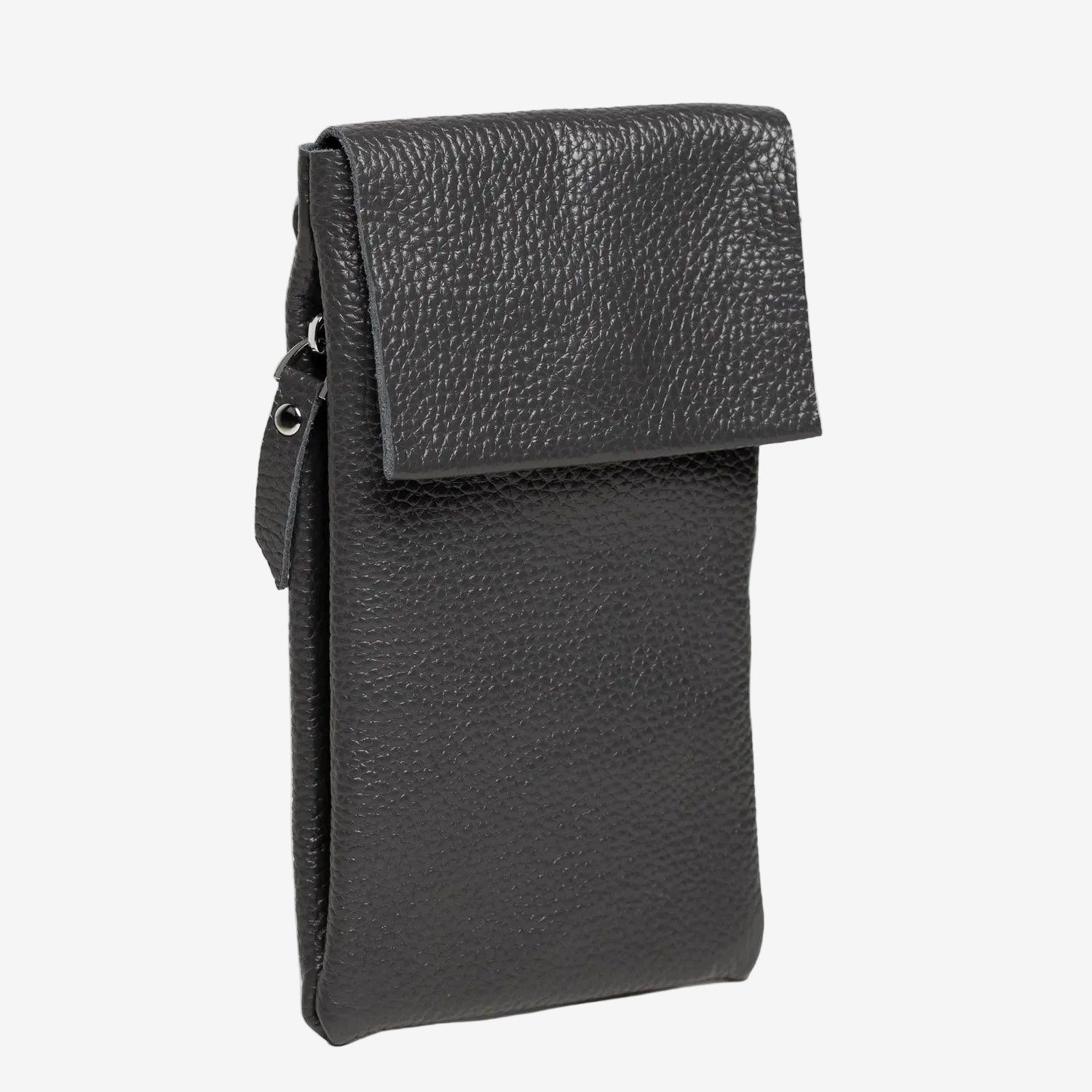 Minimalist Phone Pouch – Grainy Leather Crossbody Bag