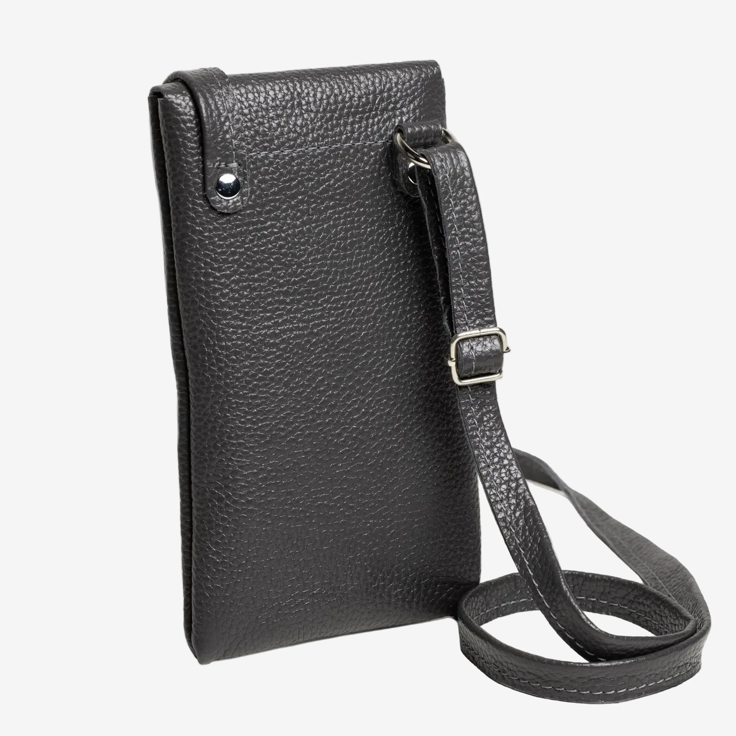 Minimalist Phone Pouch – Grainy Leather Crossbody Bag
