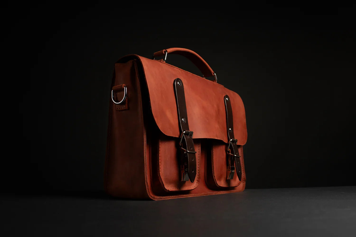 Waxed Matte Leather Satchel Bag | Barrister