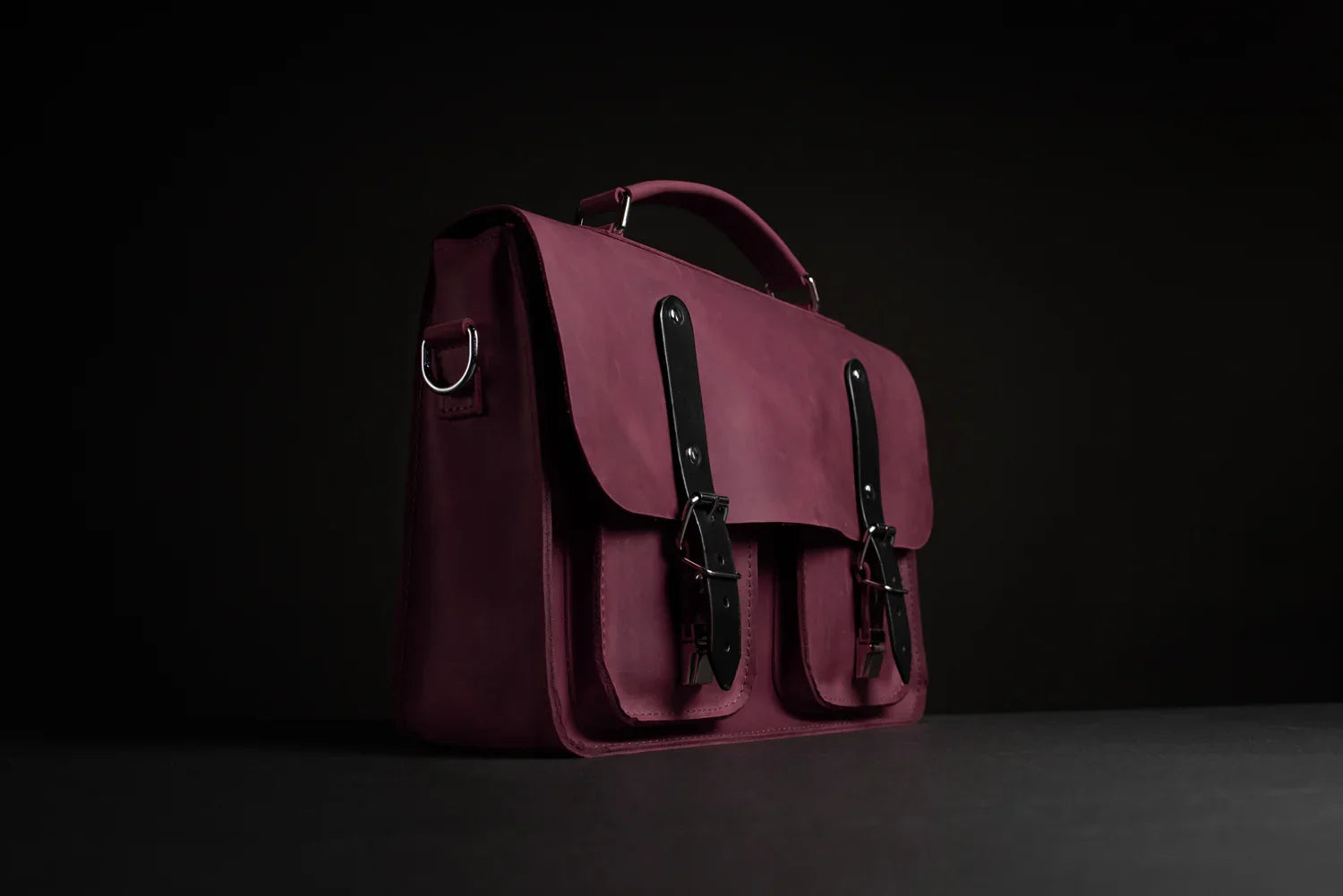 Waxed Matte Leather Satchel Bag | Barrister