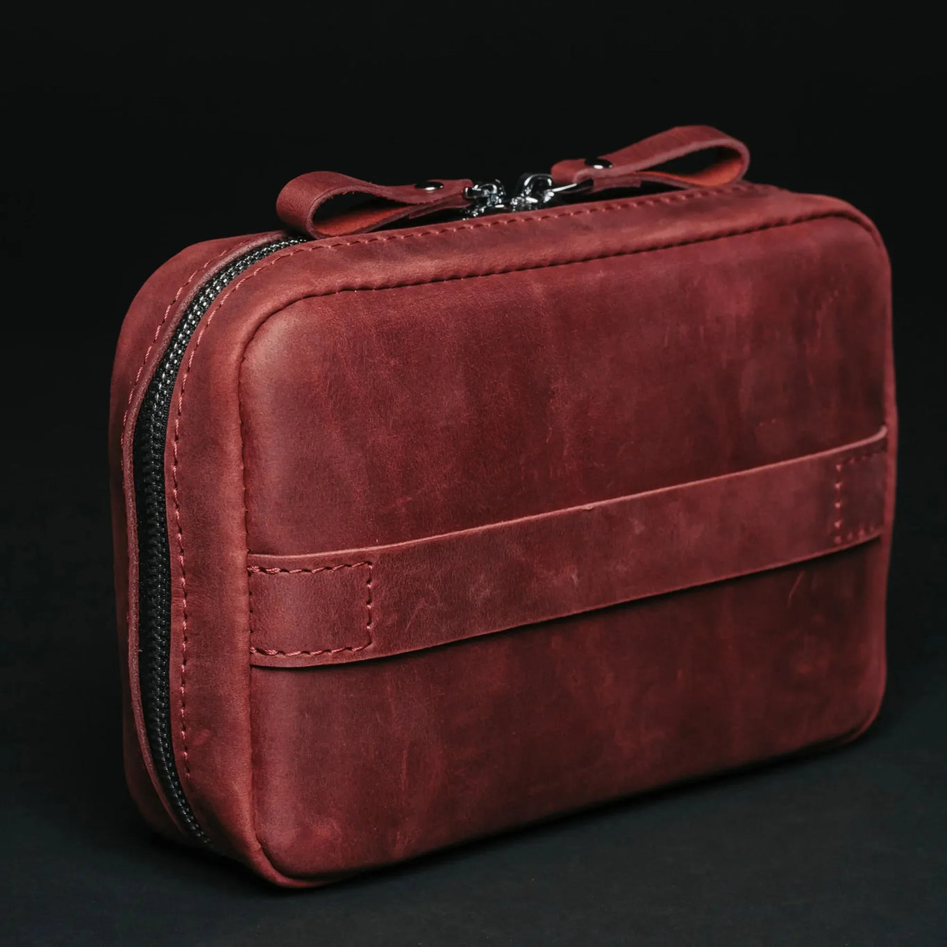 Leather Organizer for Cables & Tech | Burgundy - Wenderfarer