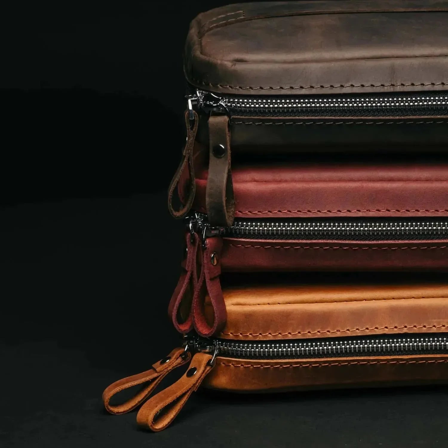 Distressed Leather Tech Organizer with Zipper | Tech & Cable Case