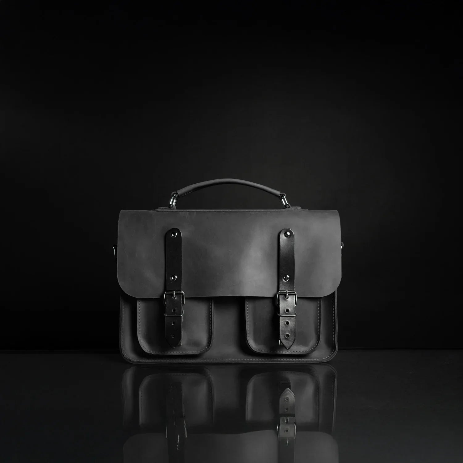 Waxed Matte Leather Satchel Bag | Barrister