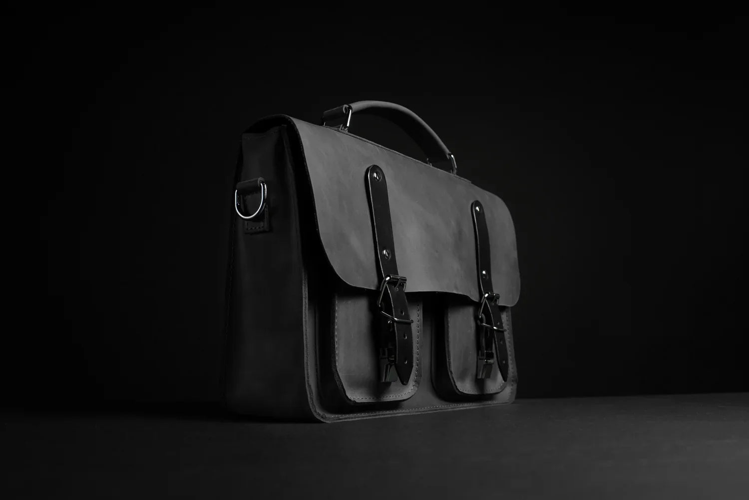 Waxed Matte Leather Satchel Bag | Barrister