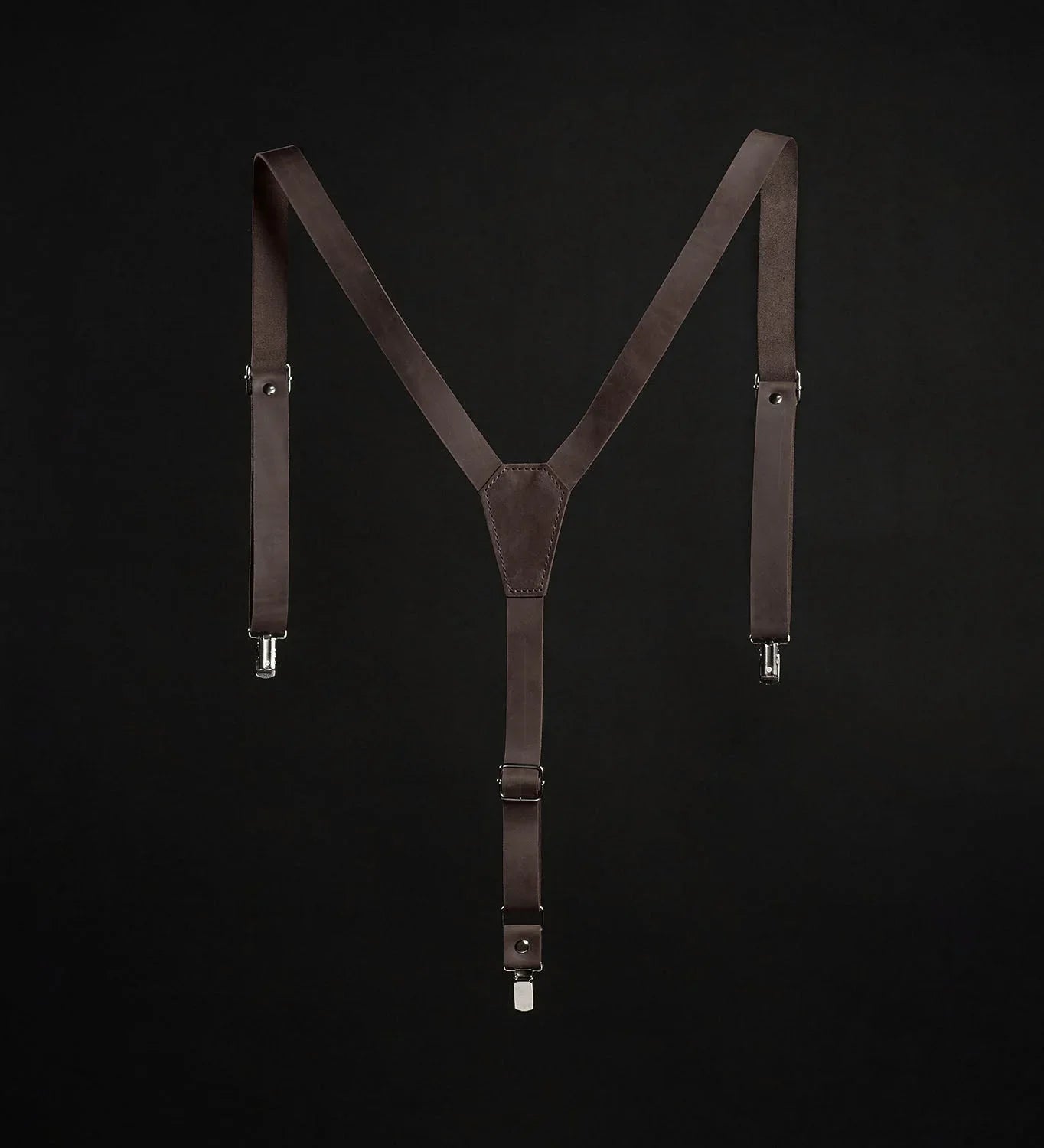 Y-Back Matte Leather Suspenders for Men – Rustic Style