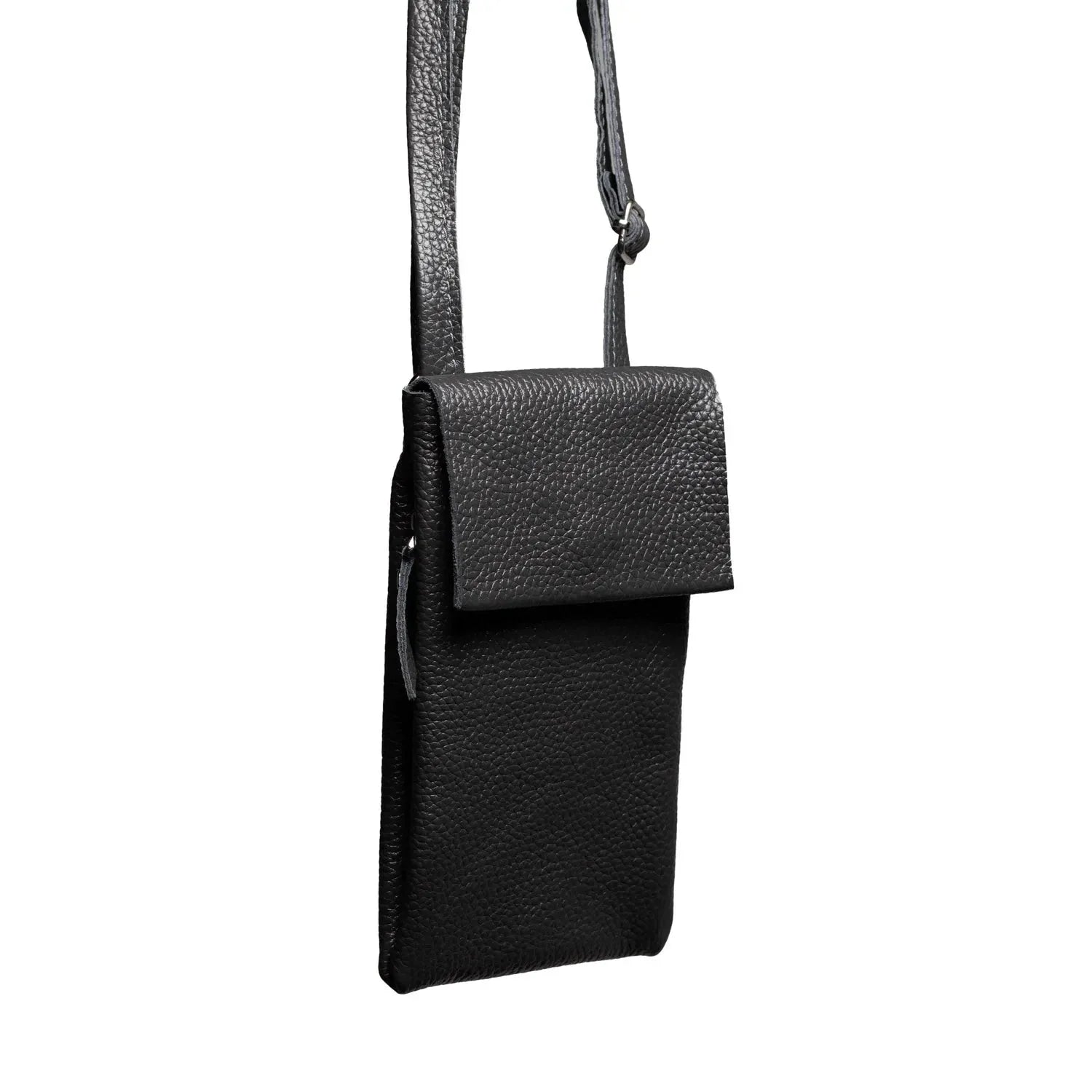 Minimalist Phone Pouch – Grainy Leather Crossbody Bag