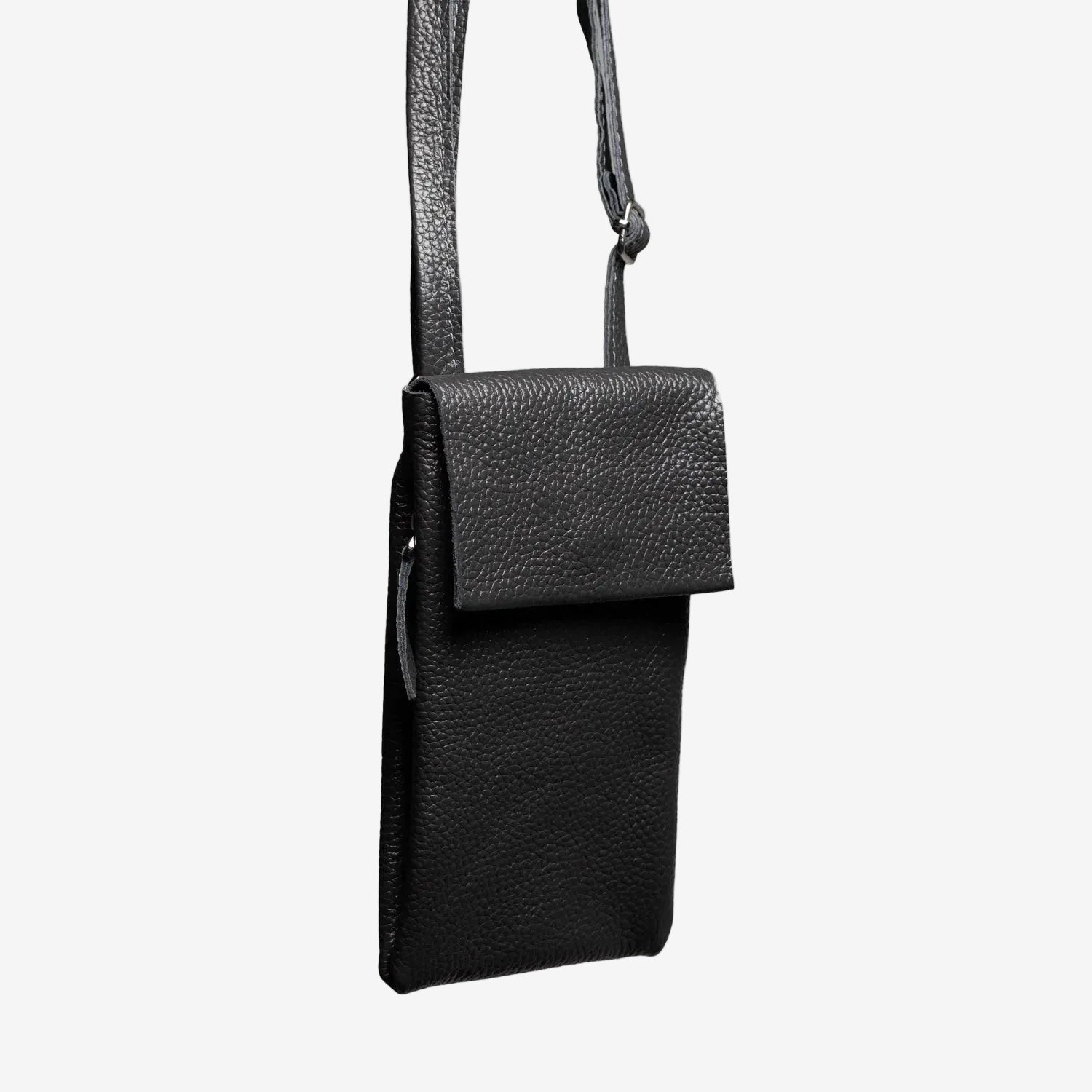 Minimalist Phone Pouch – Grainy Leather Crossbody Bag