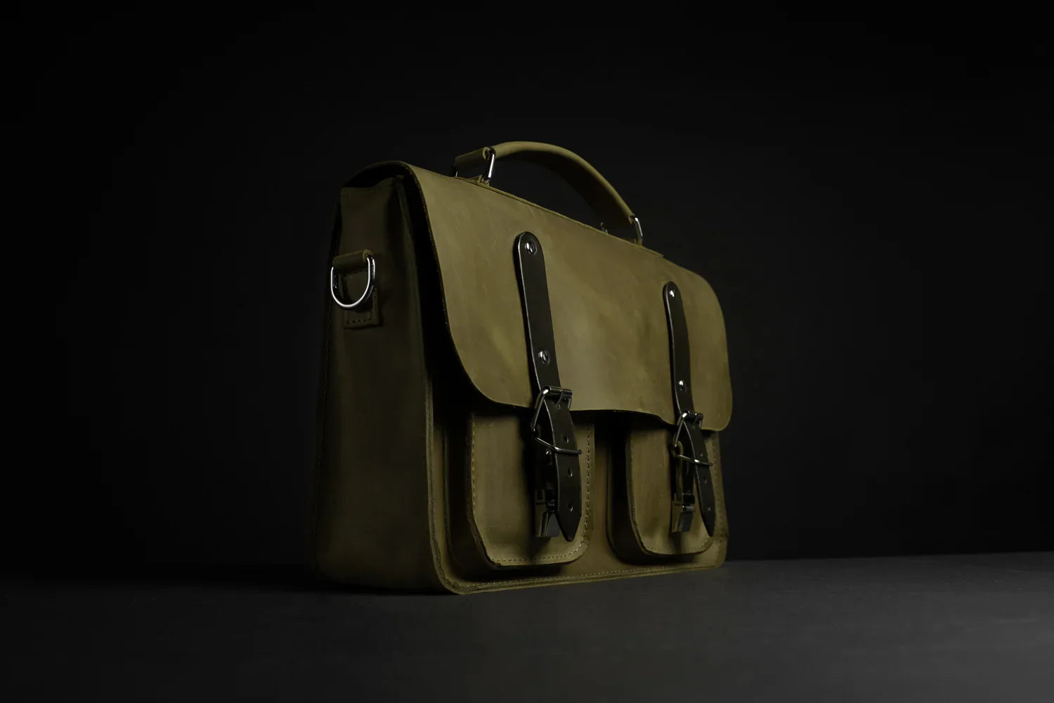 Waxed Matte Leather Satchel Bag | Barrister