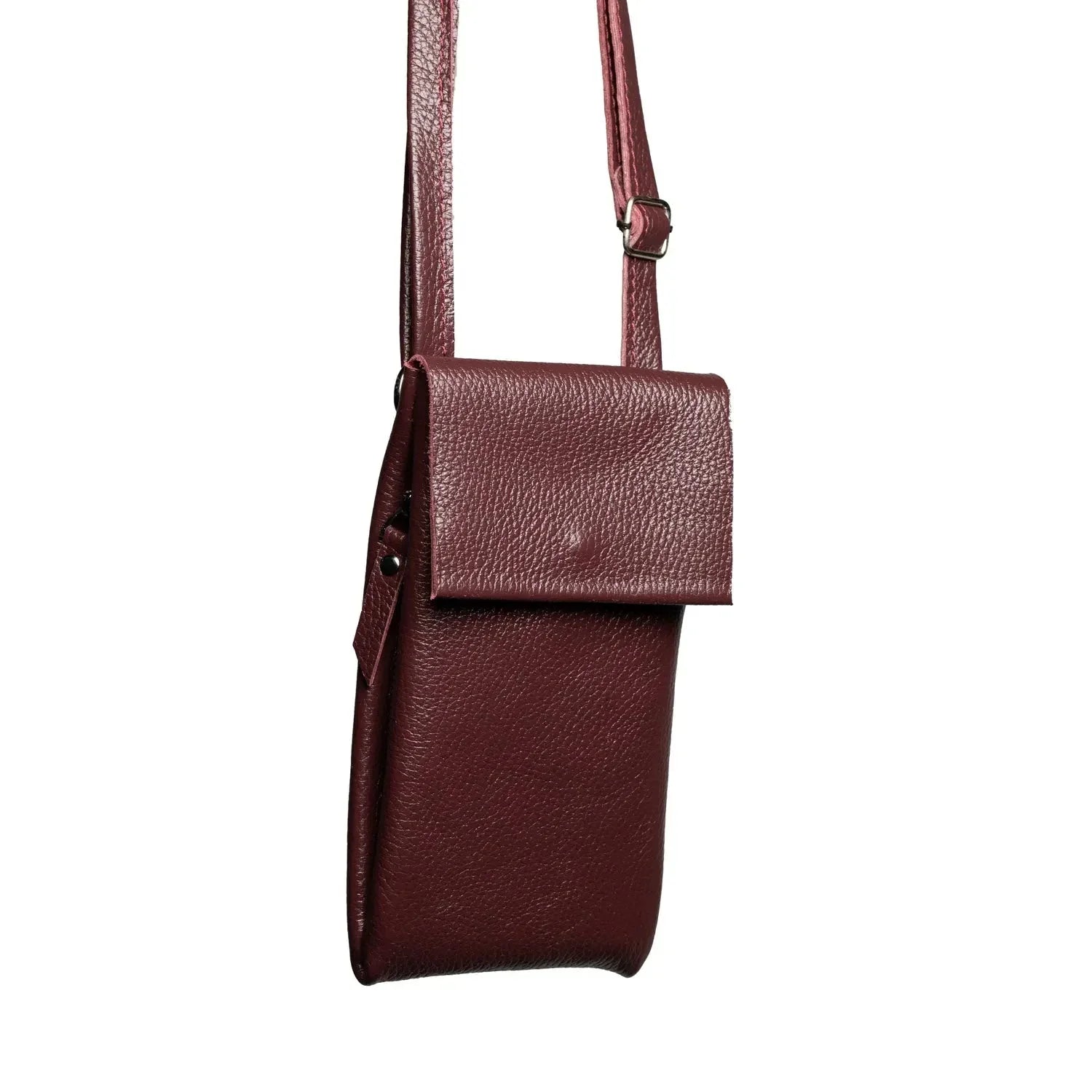 Minimalist Phone Pouch – Grainy Leather Crossbody Bag