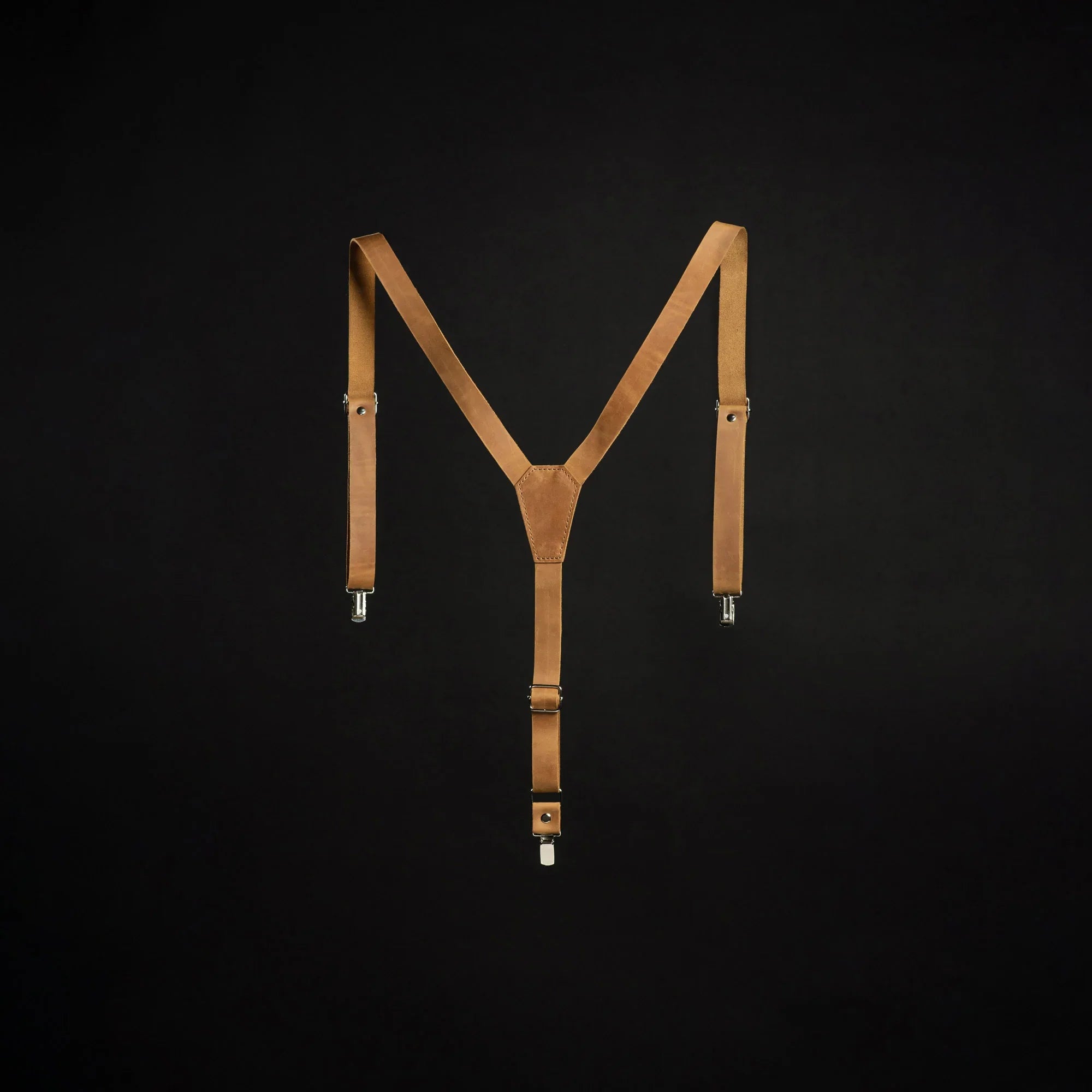 Y-Back Matte Leather Suspenders for Men – Rustic Style