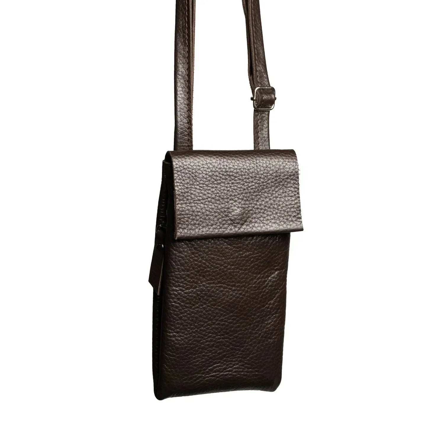 Minimalist Phone Pouch – Grainy Leather Crossbody Bag