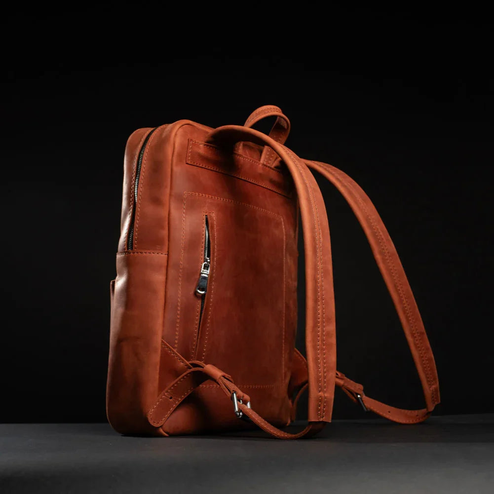 Matte Leather Laptop Backpack for Work and Travel | Nomad