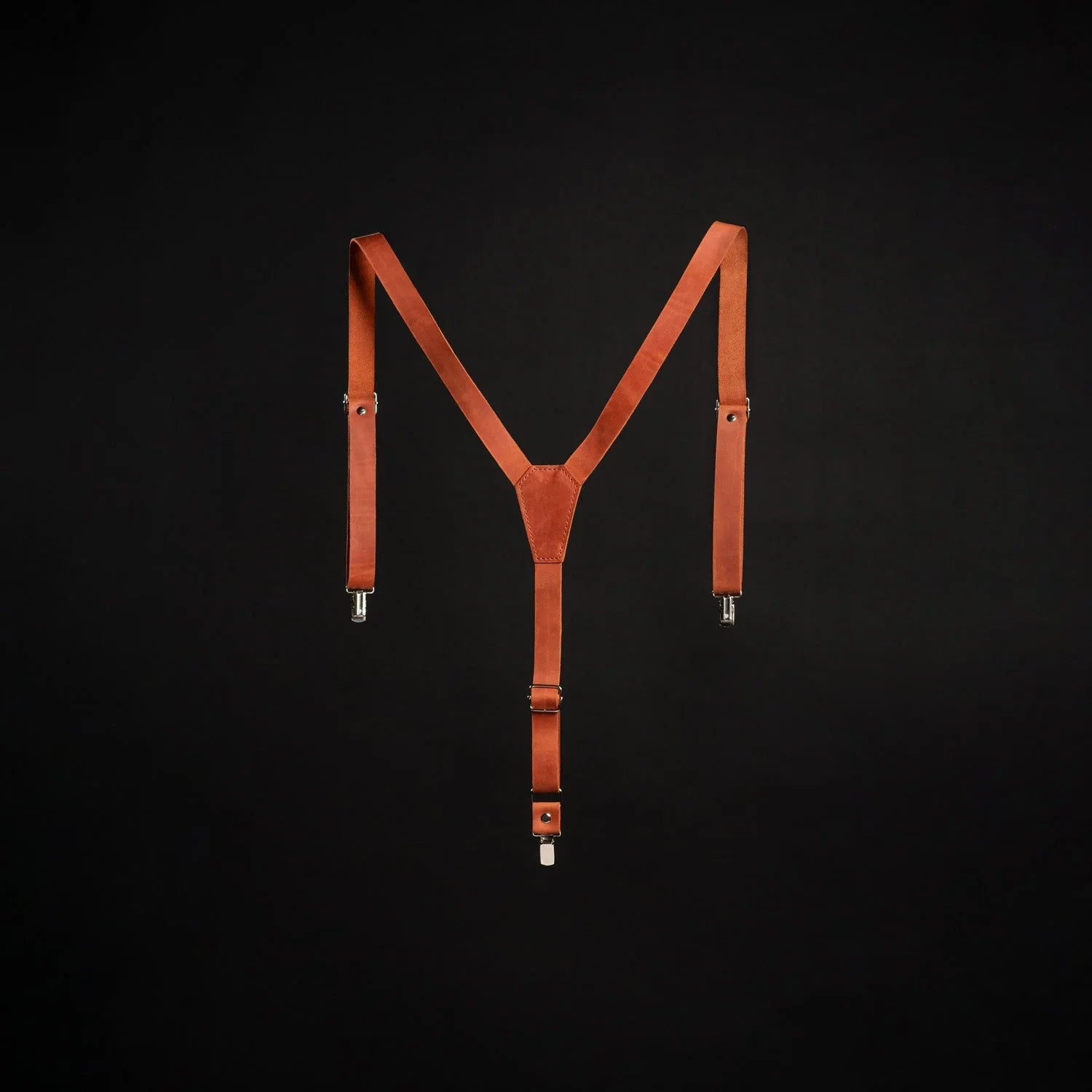 Y-Back Matte Leather Suspenders for Men – Rustic Style