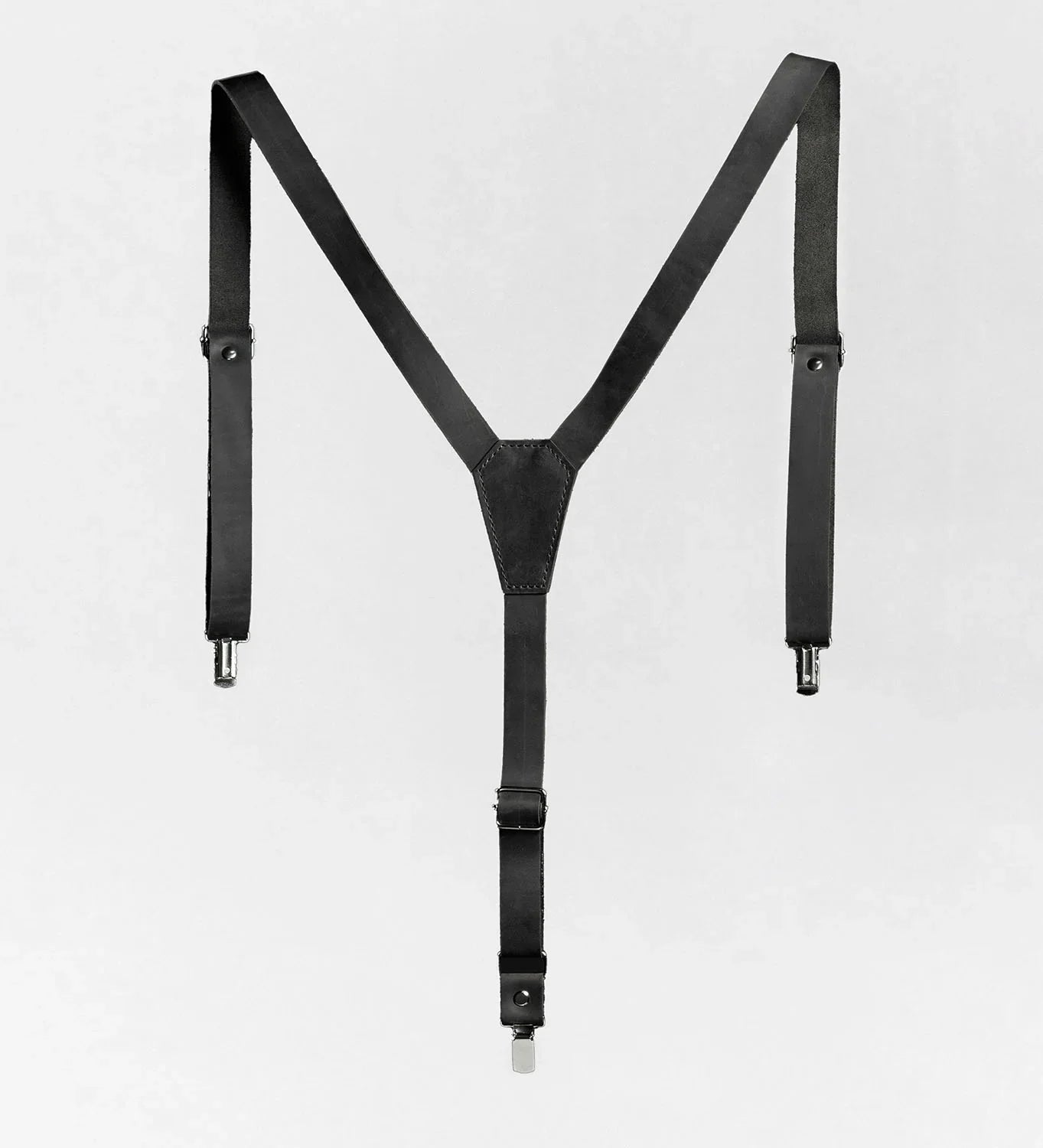 Y-Back Matte Leather Suspenders for Men – Rustic Style