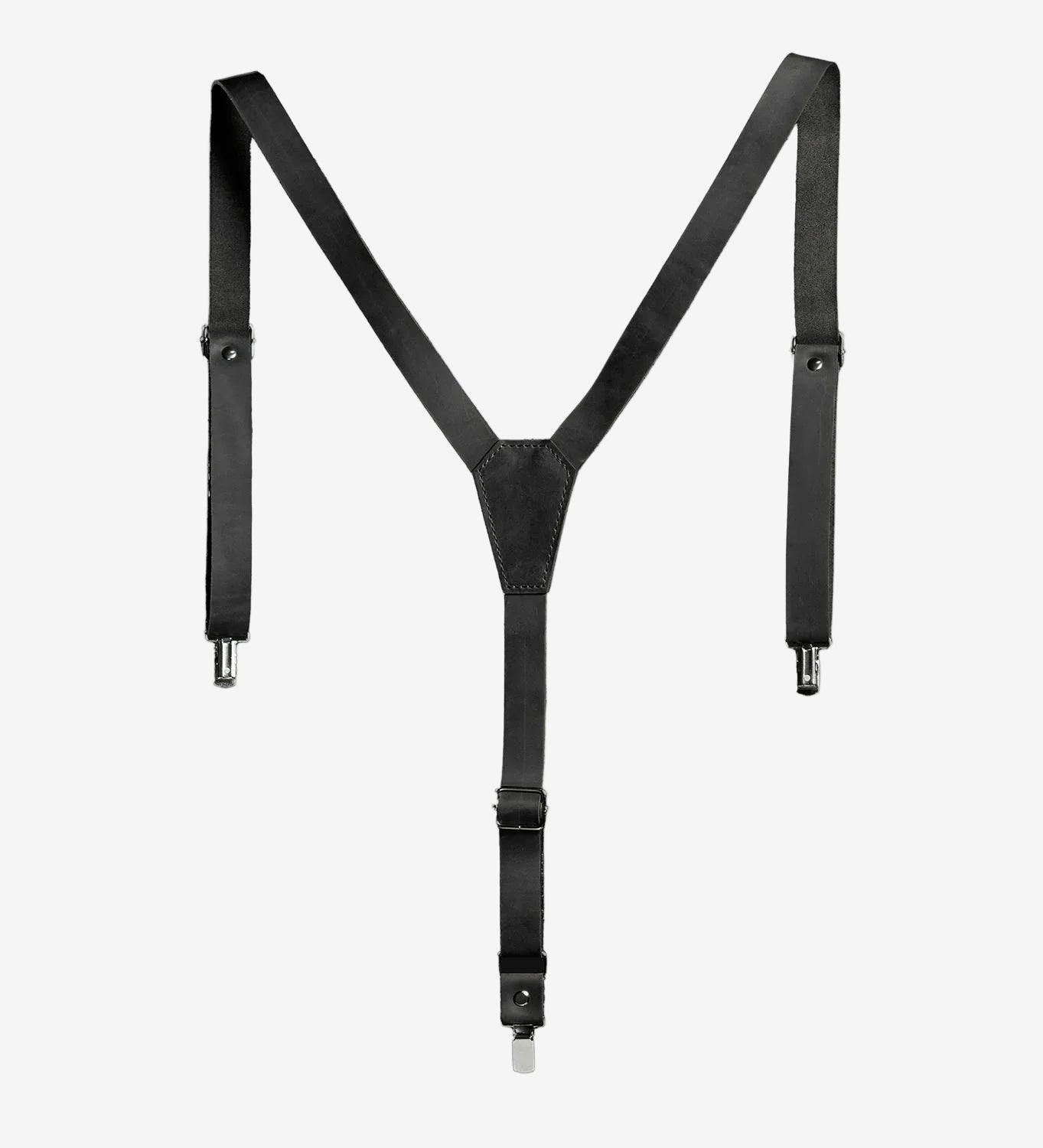 Y-Back Matte Leather Suspenders for Men – Rustic Style