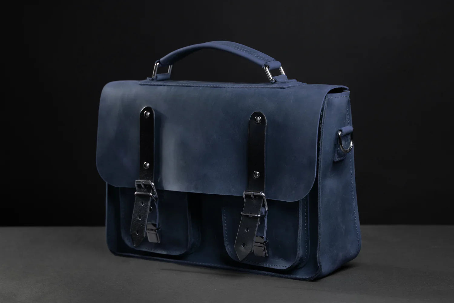 Waxed Matte Leather Satchel Bag | Barrister