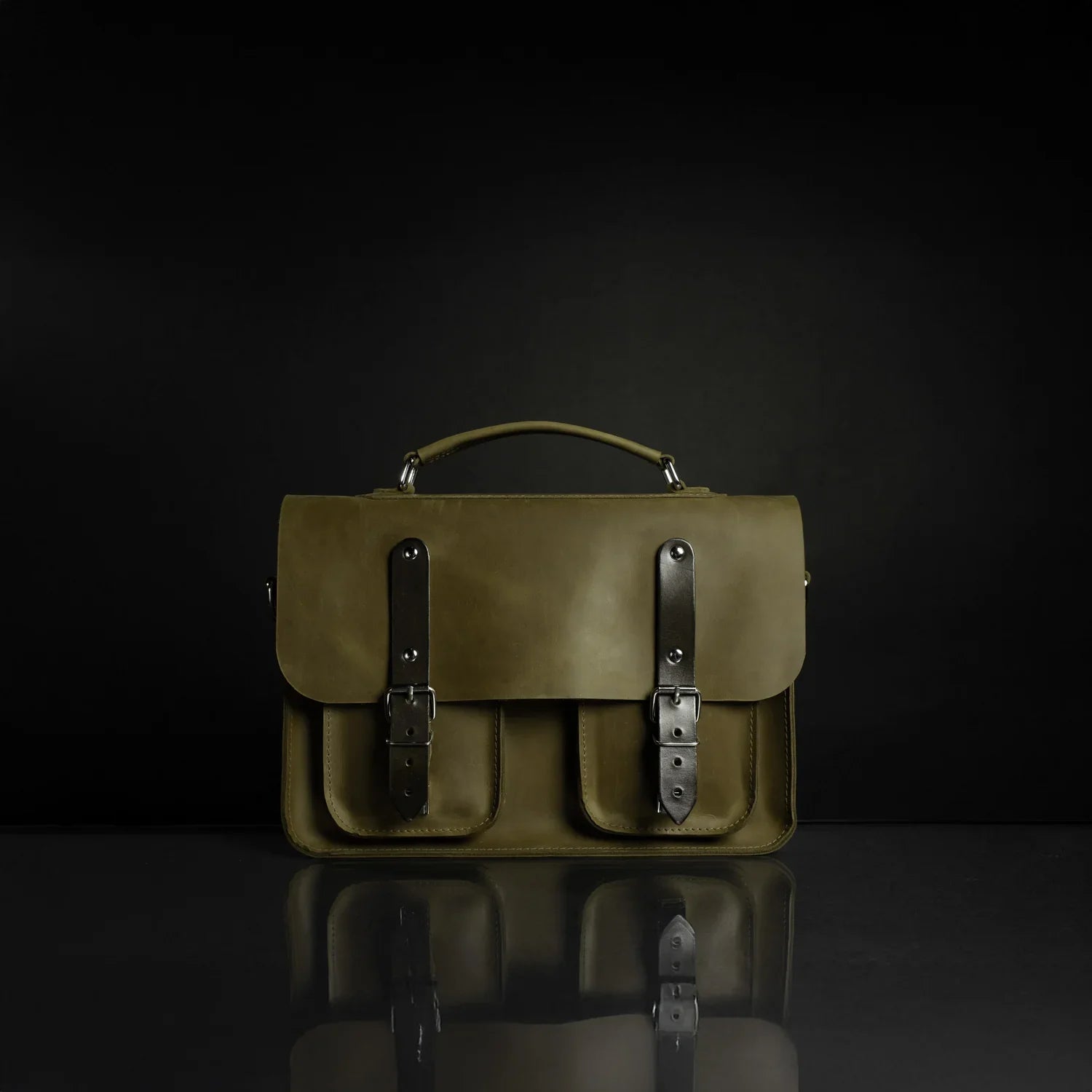 Waxed Matte Leather Satchel Bag | Barrister