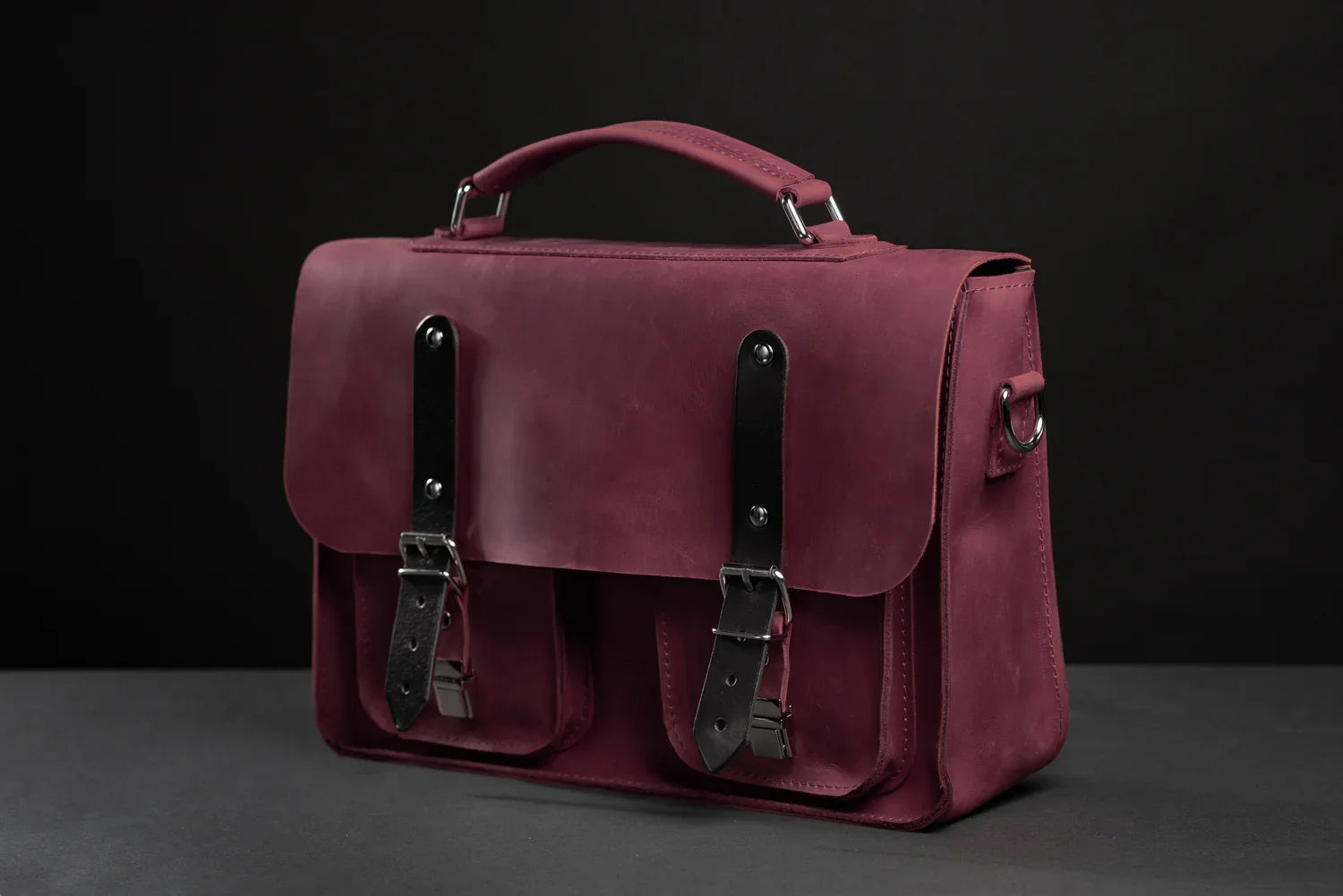 Waxed Matte Leather Satchel Bag | Barrister