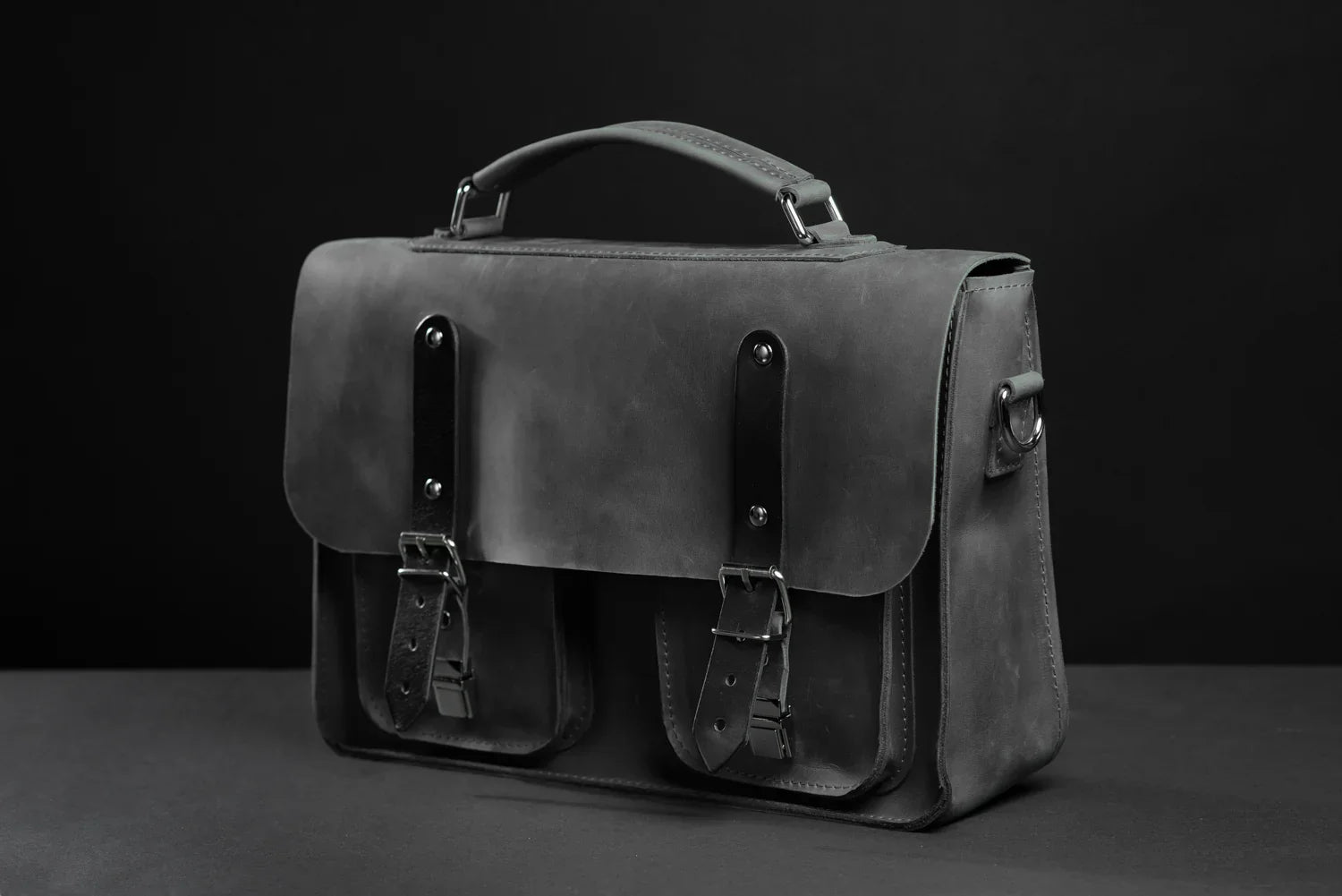 Waxed Matte Leather Satchel Bag | Barrister