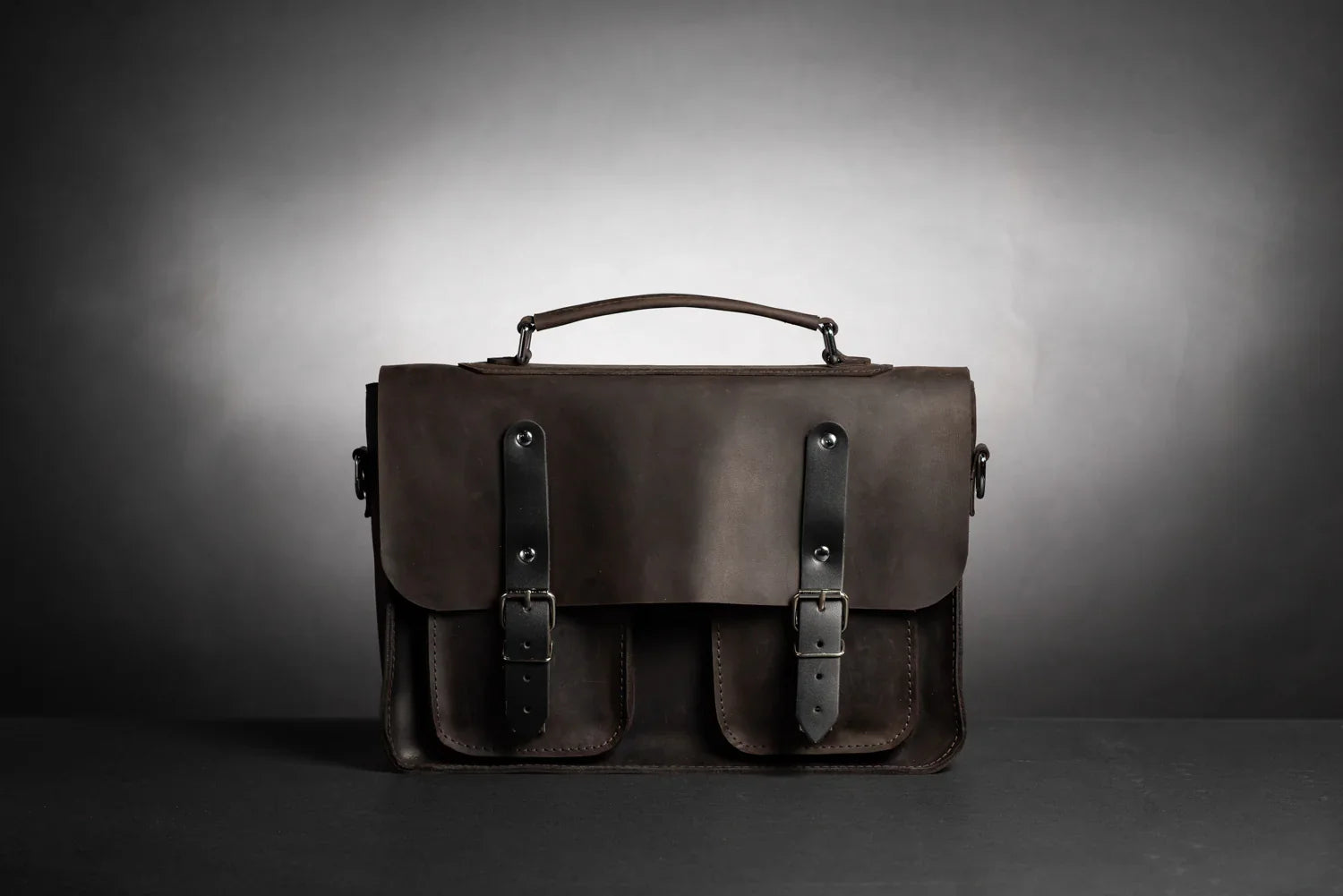 Waxed Matte Leather Satchel Bag | Barrister
