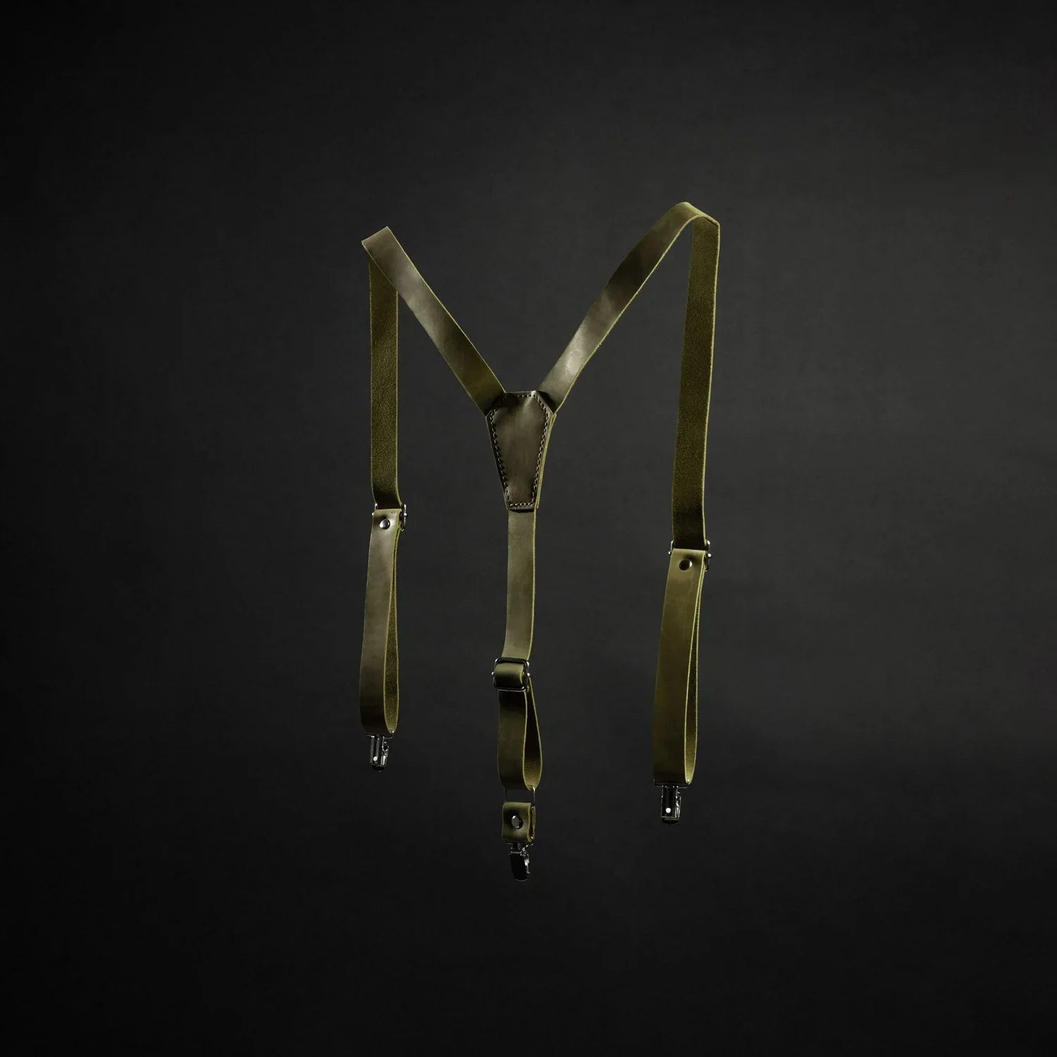 Y-Back Matte Leather Suspenders for Men – Rustic Style