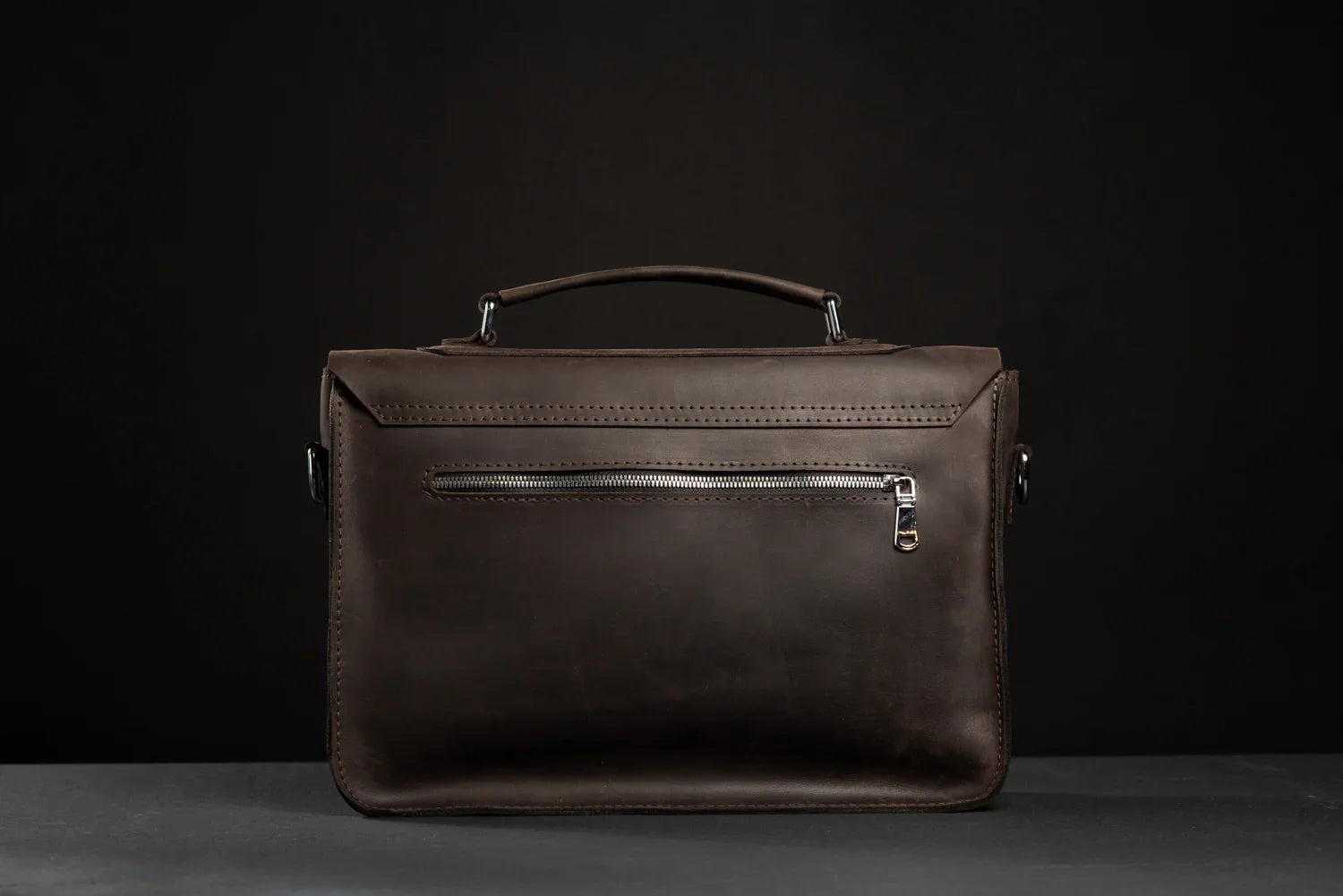 Waxed Matte Leather Satchel Bag | Barrister