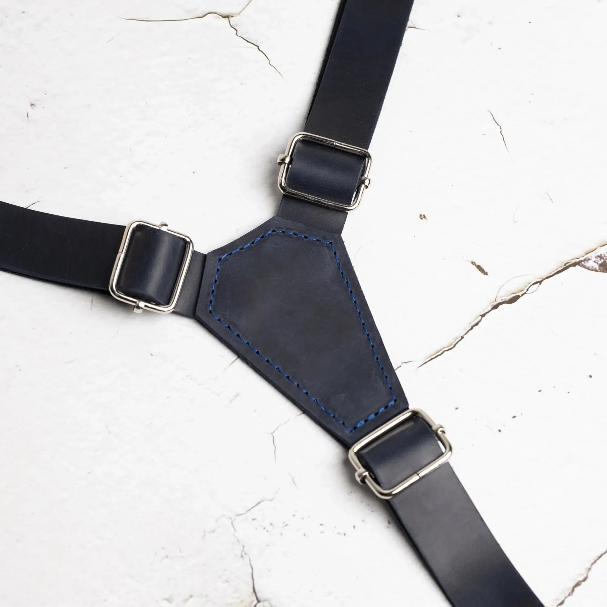 Y-Back Matte Leather Suspenders for Men – Rustic Style