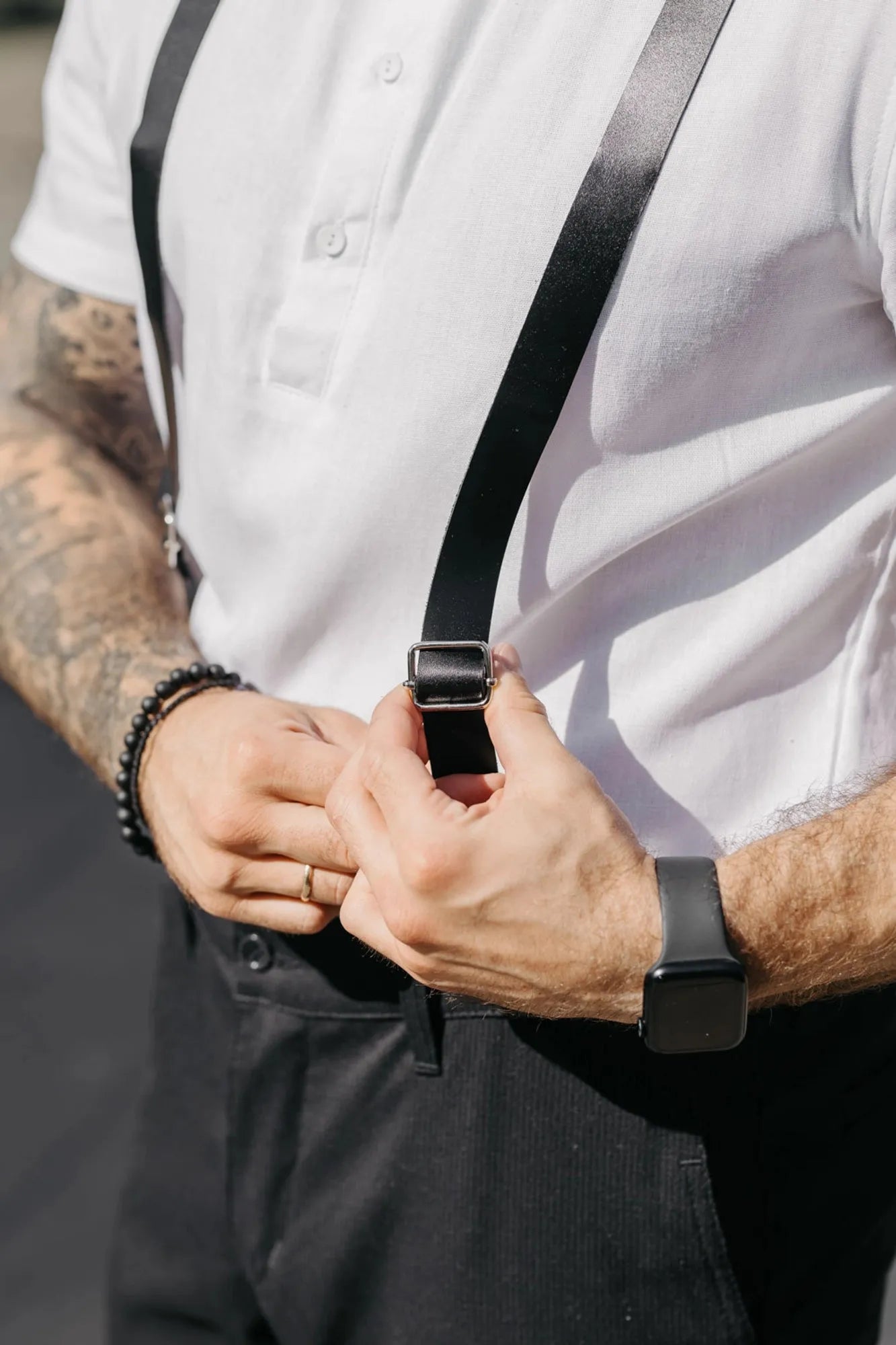 Leather Braces for Men's | Black - Wenderfarer