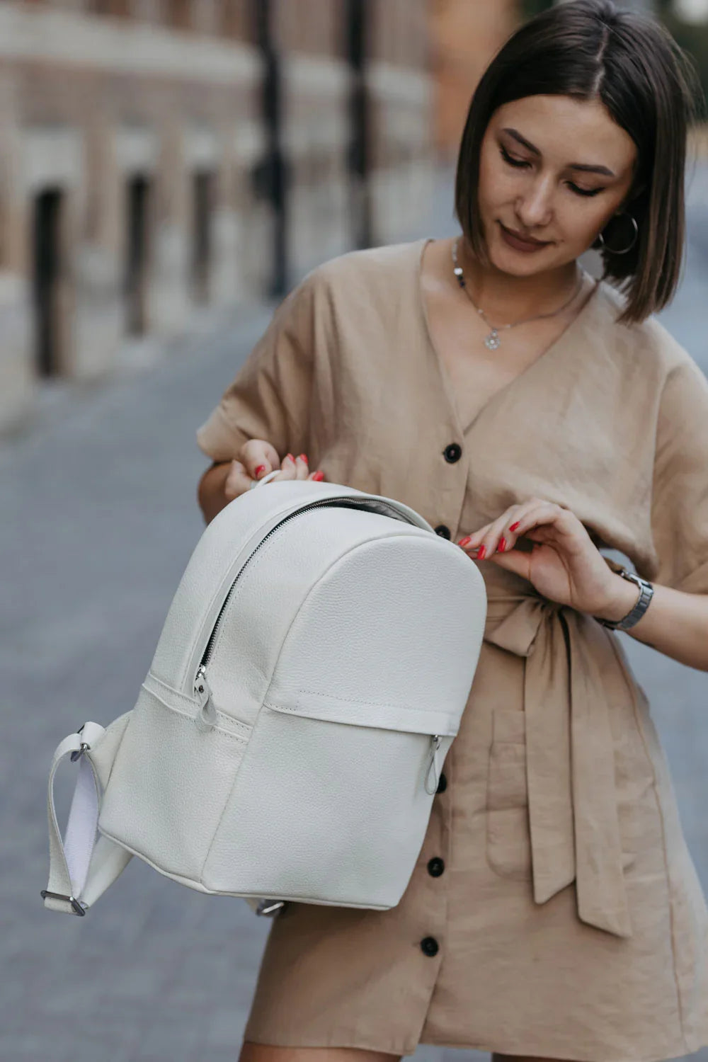 Zippered Leather Backpack for Women – Full Grain Craftsmanship