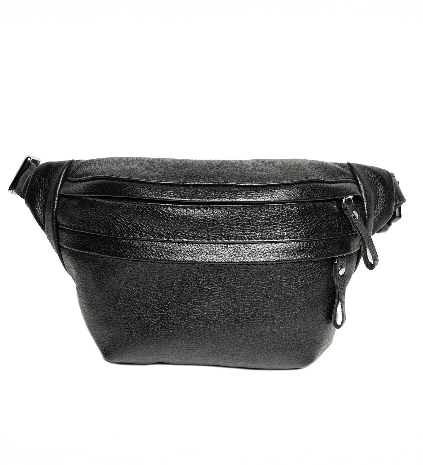 Grainy Leather Waist Bag with Zipper | B-Bag