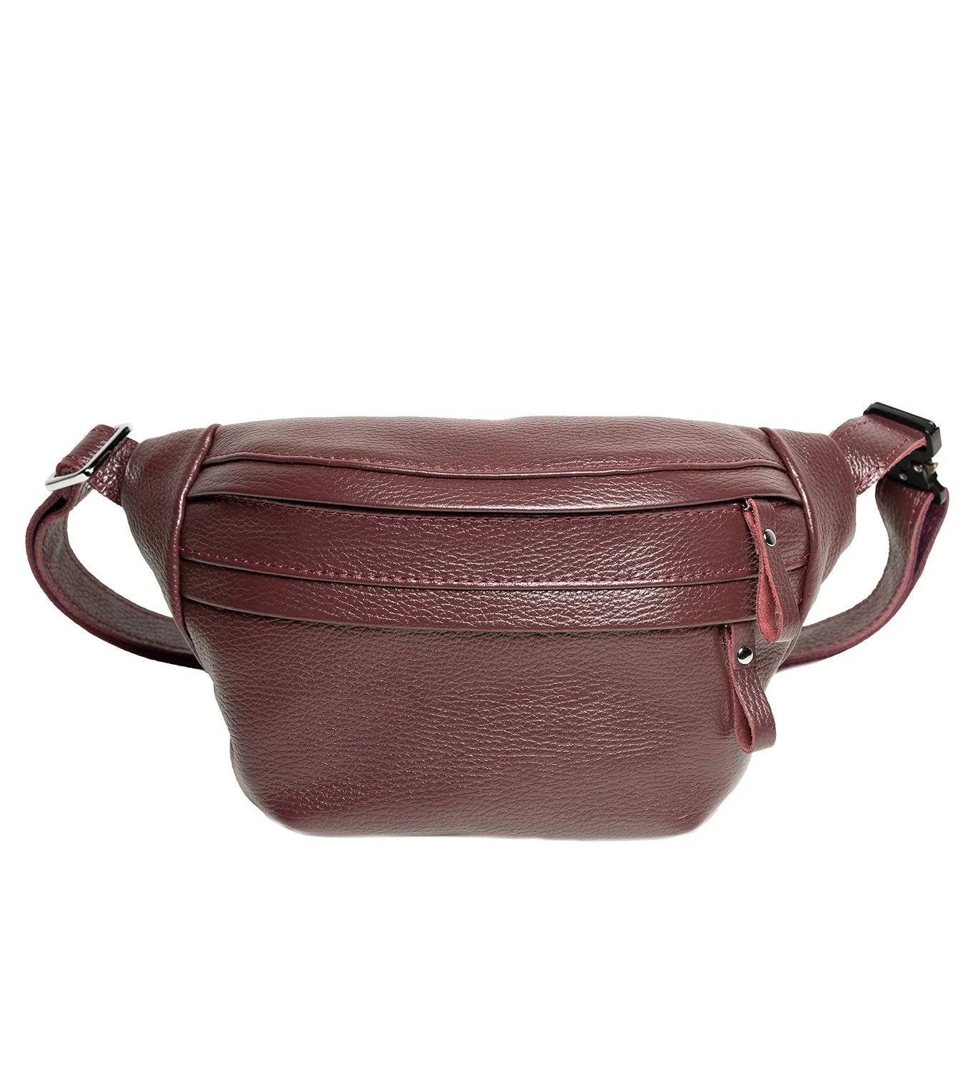 Grainy Leather Waist Bag with Zipper | B-Bag