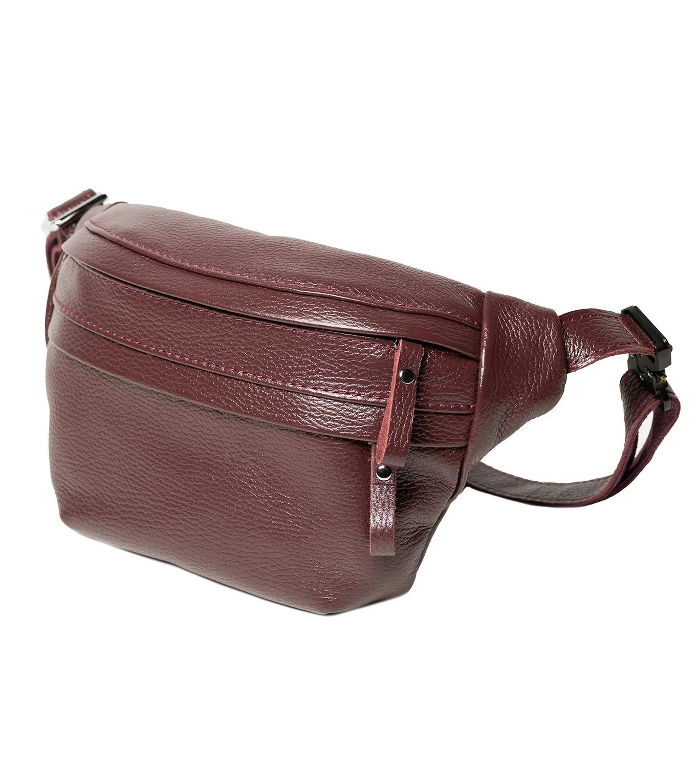 Grainy Leather Waist Bag with Zipper | B-Bag