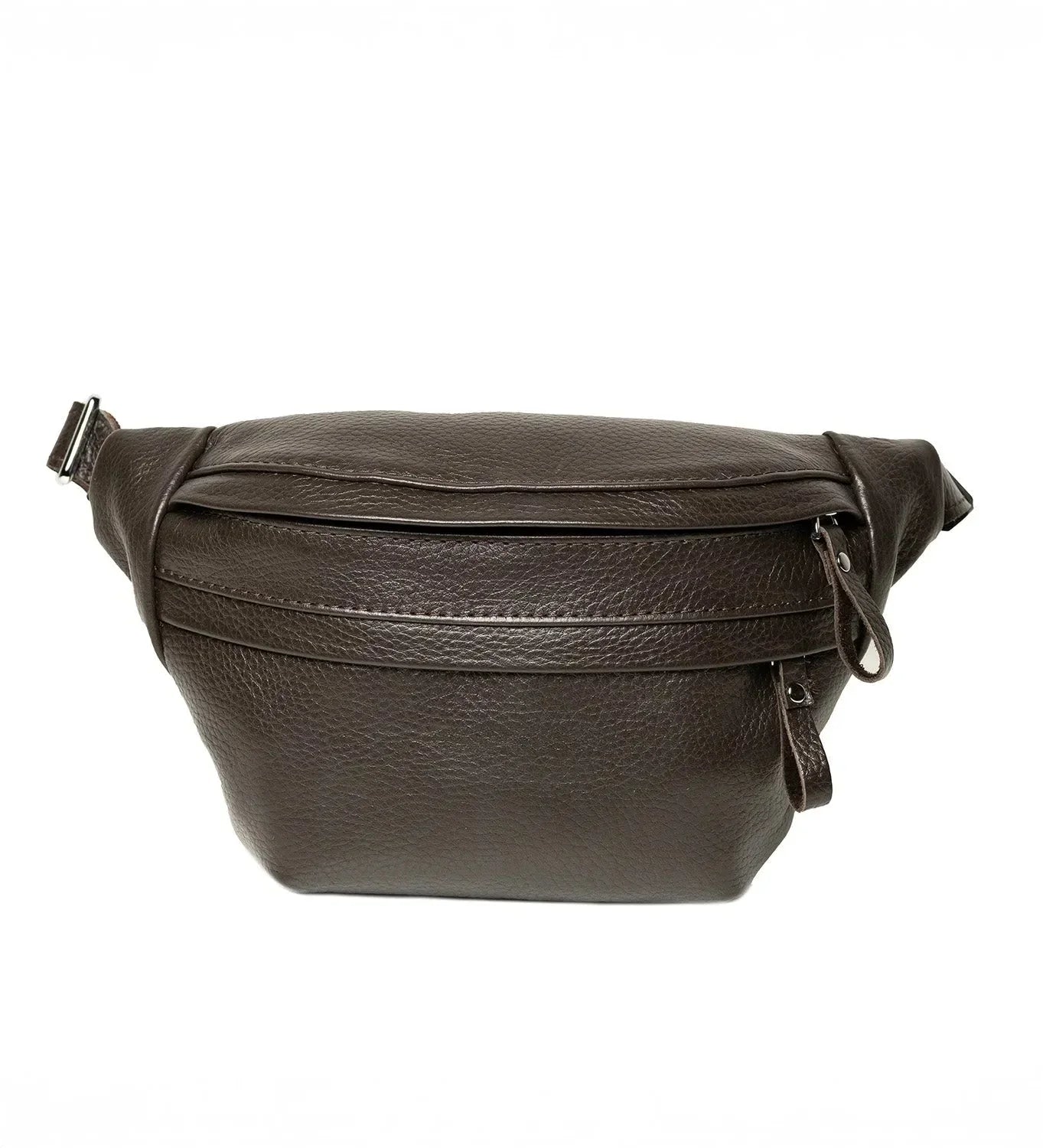 Grainy Leather Waist Bag with Zipper | B-Bag