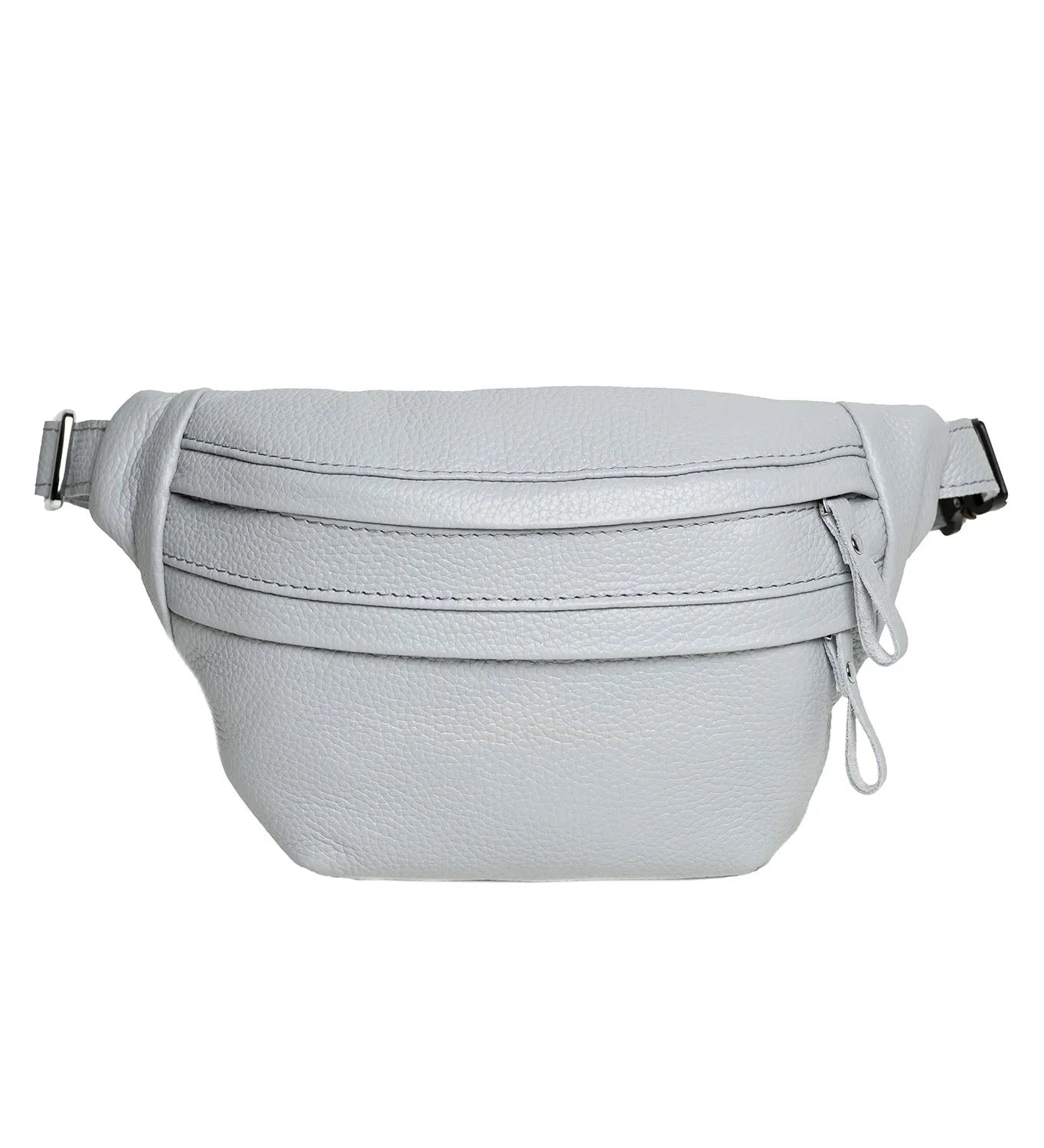 Grainy Leather Waist Bag with Zipper | B-Bag