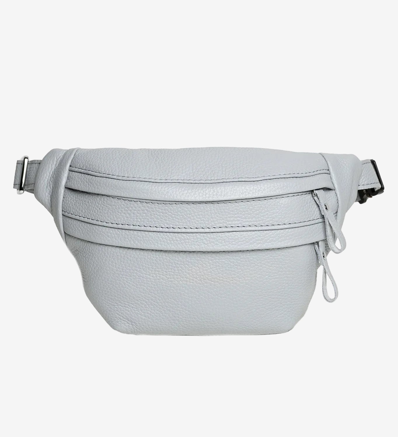 Grainy Leather Waist Bag with Zipper | B-Bag