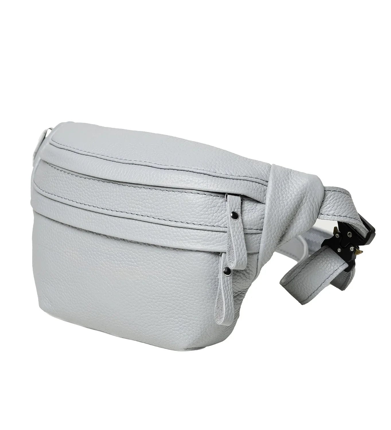 Grainy Leather Waist Bag with Zipper | B-Bag