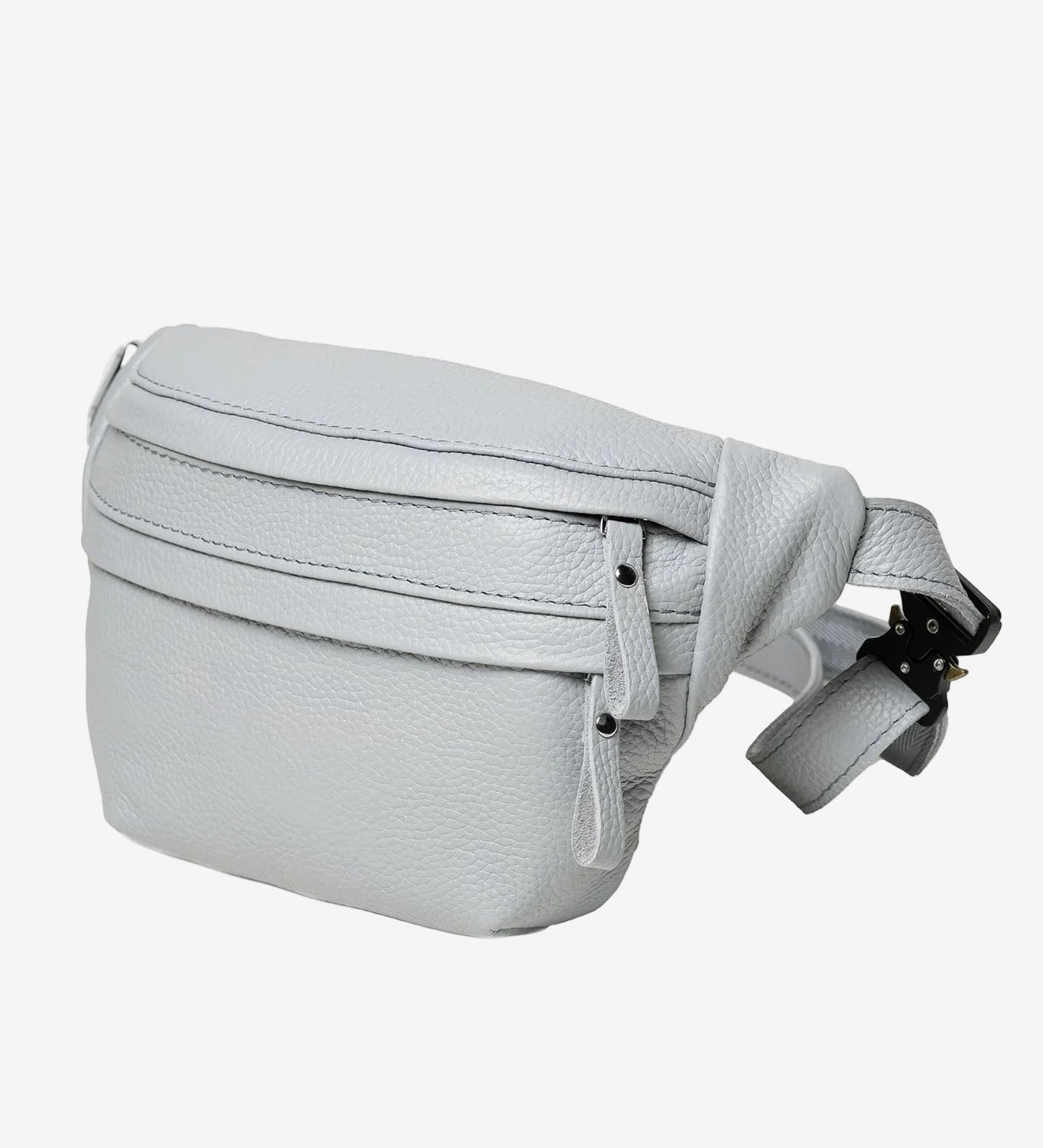 Grainy Leather Waist Bag with Zipper | B-Bag
