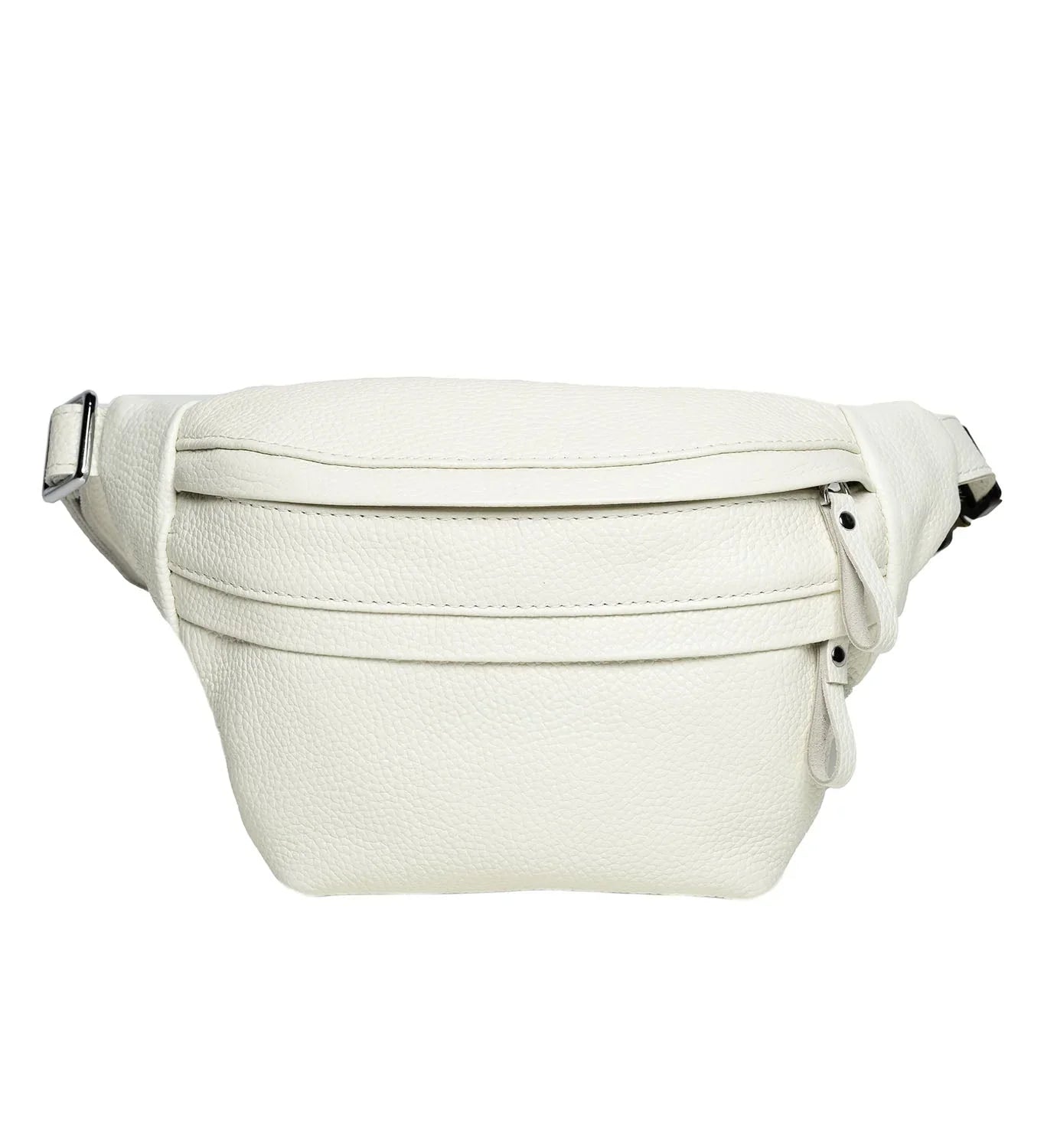Grainy Leather Waist Bag with Zipper | B-Bag