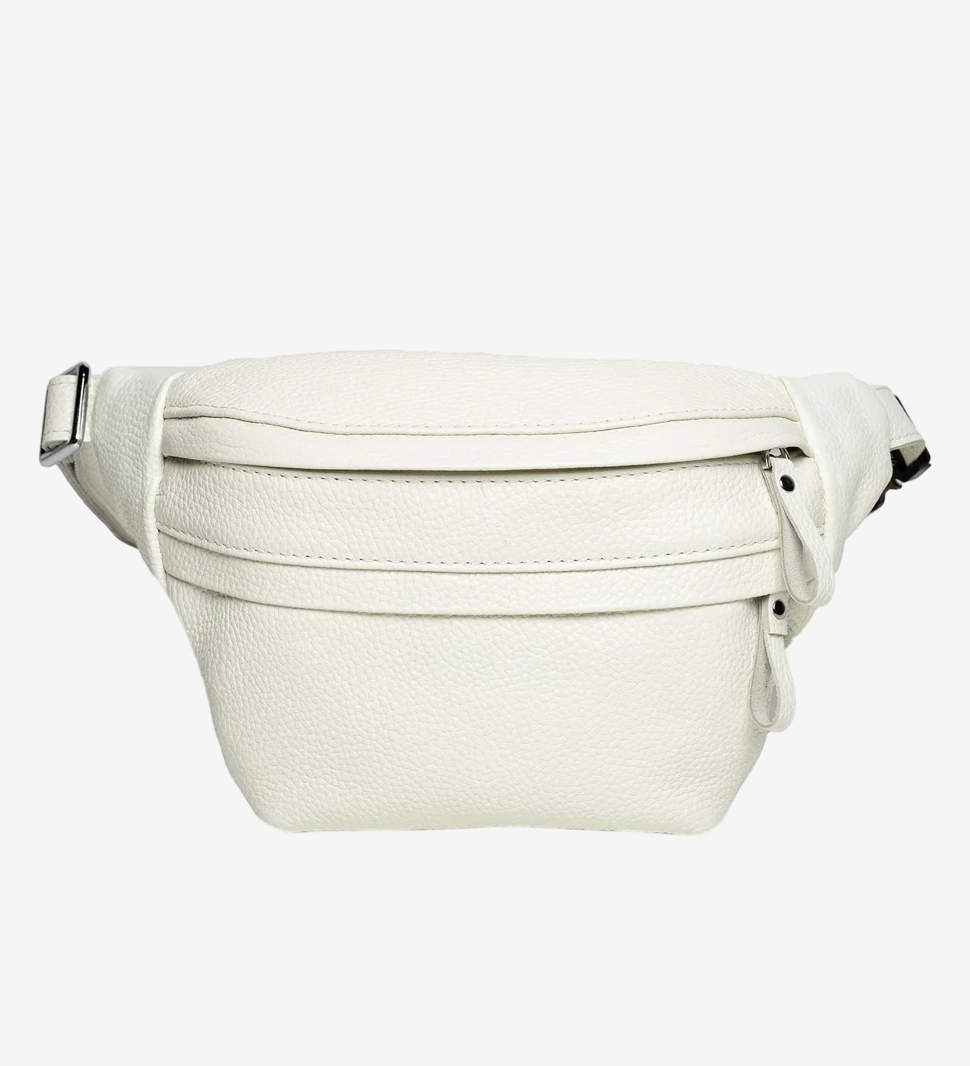 Grainy Leather Waist Bag with Zipper | B-Bag
