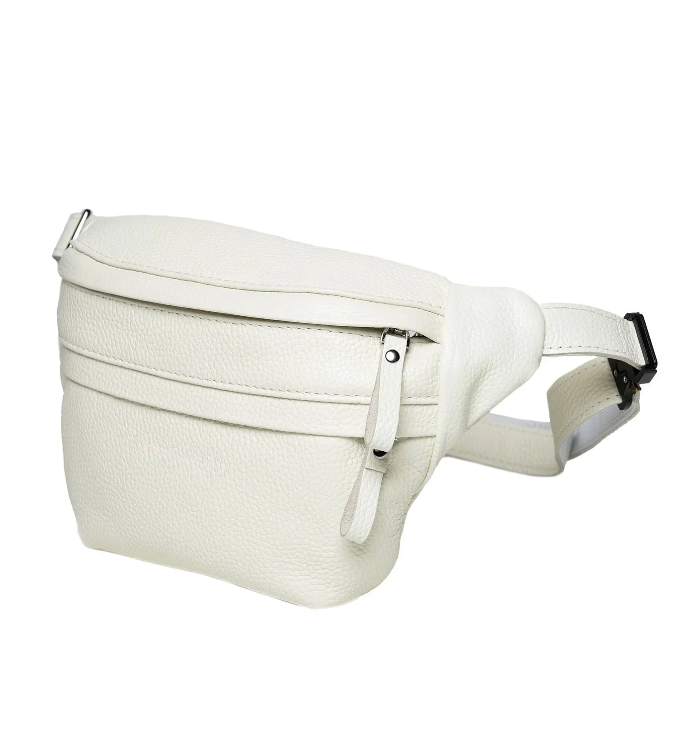 Grainy Leather Waist Bag with Zipper | B-Bag