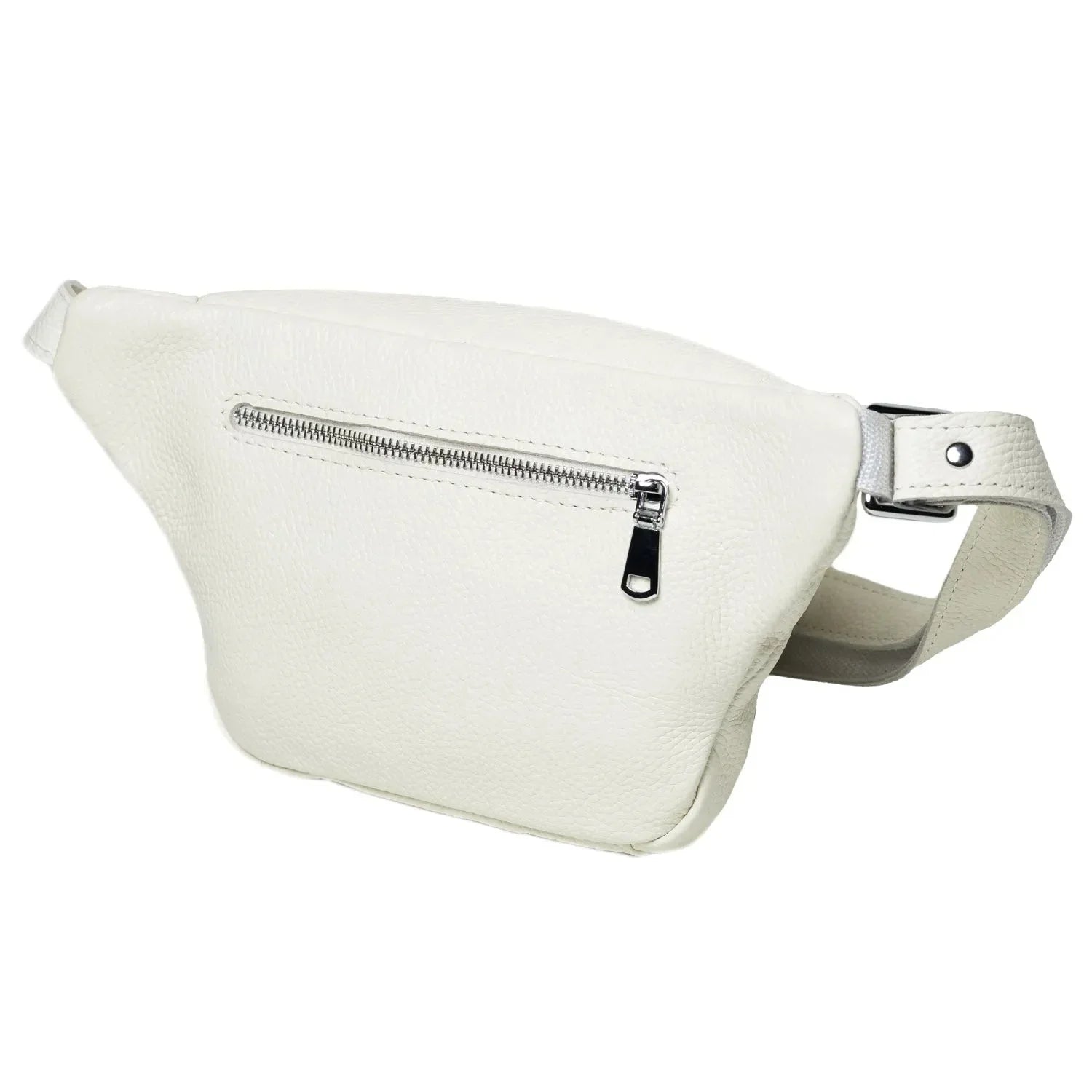 Grainy Leather Waist Bag with Zipper | B-Bag