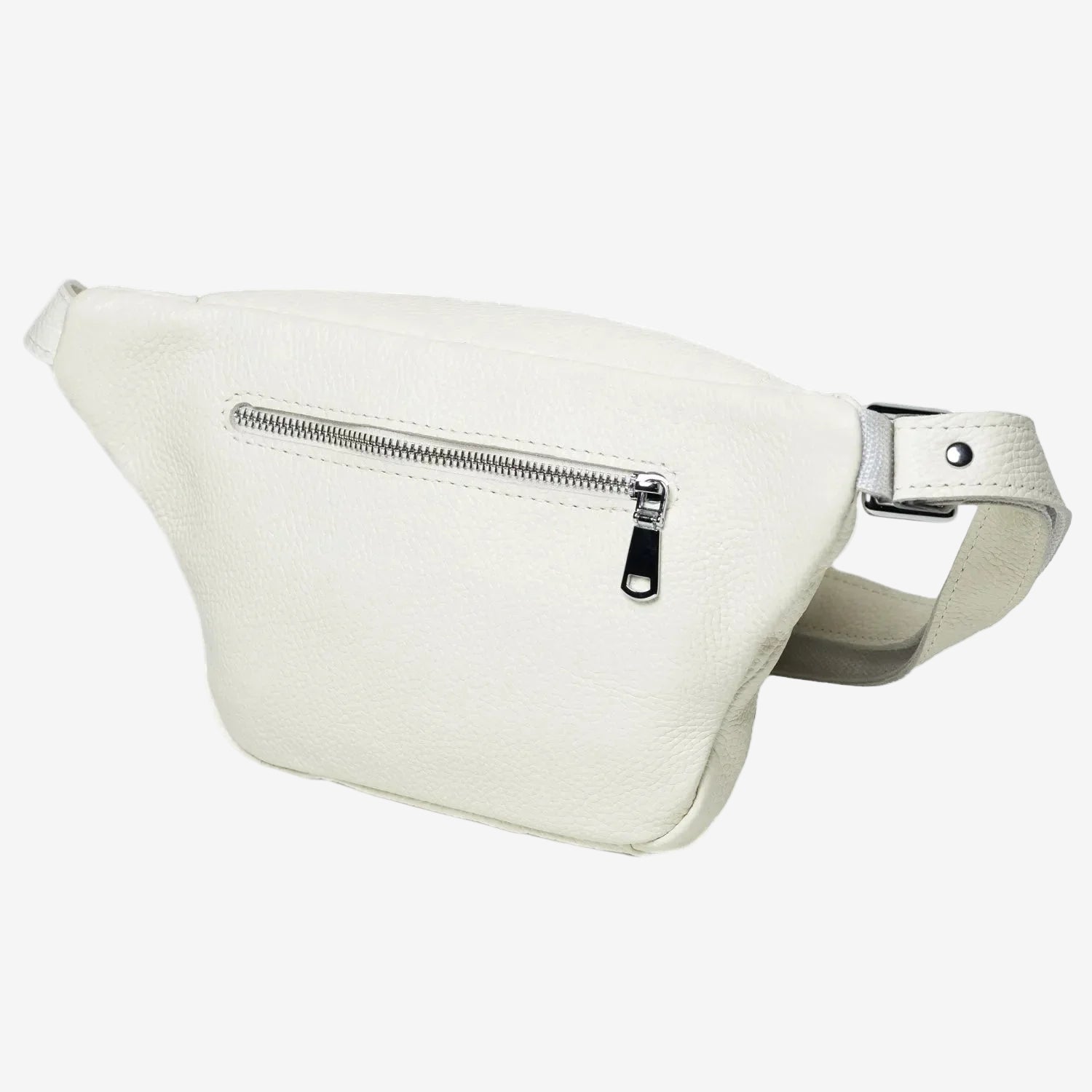 Grainy Leather Waist Bag with Zipper | B-Bag