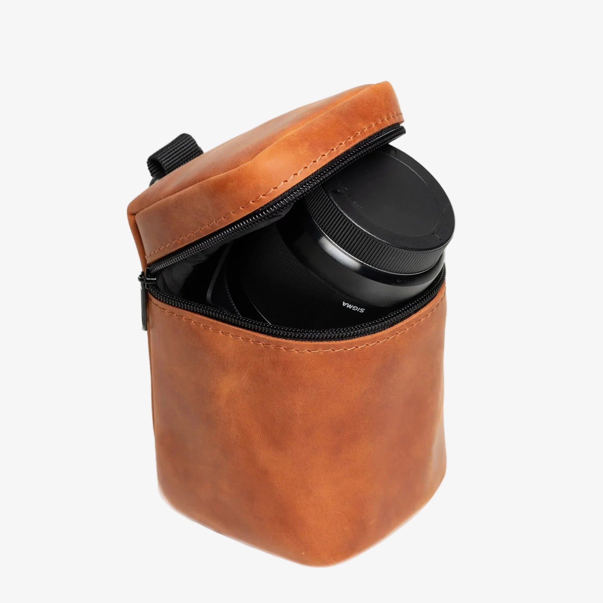 Waxed Matte Leather Camera Lens Pouch – 4 Size Options