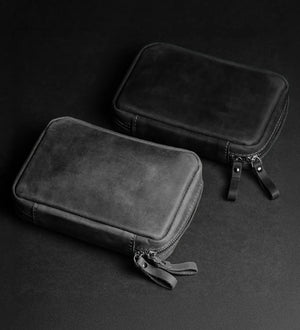 Distressed Leather Tech Organizer with Zipper | Tech & Cable Case
